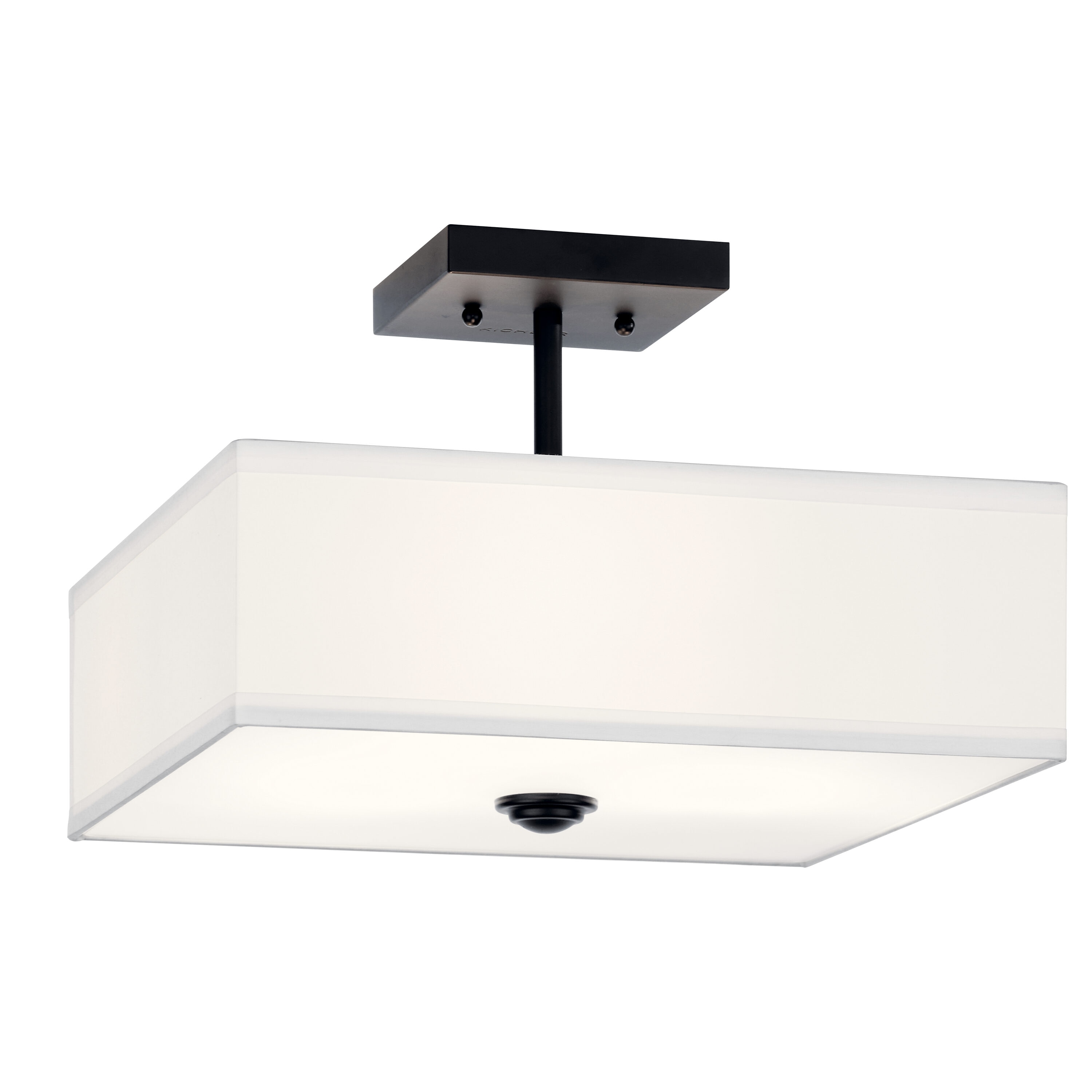 Kichler 43691BK Shailene 3 -Light 14-in Black Semi Flush Mount Light