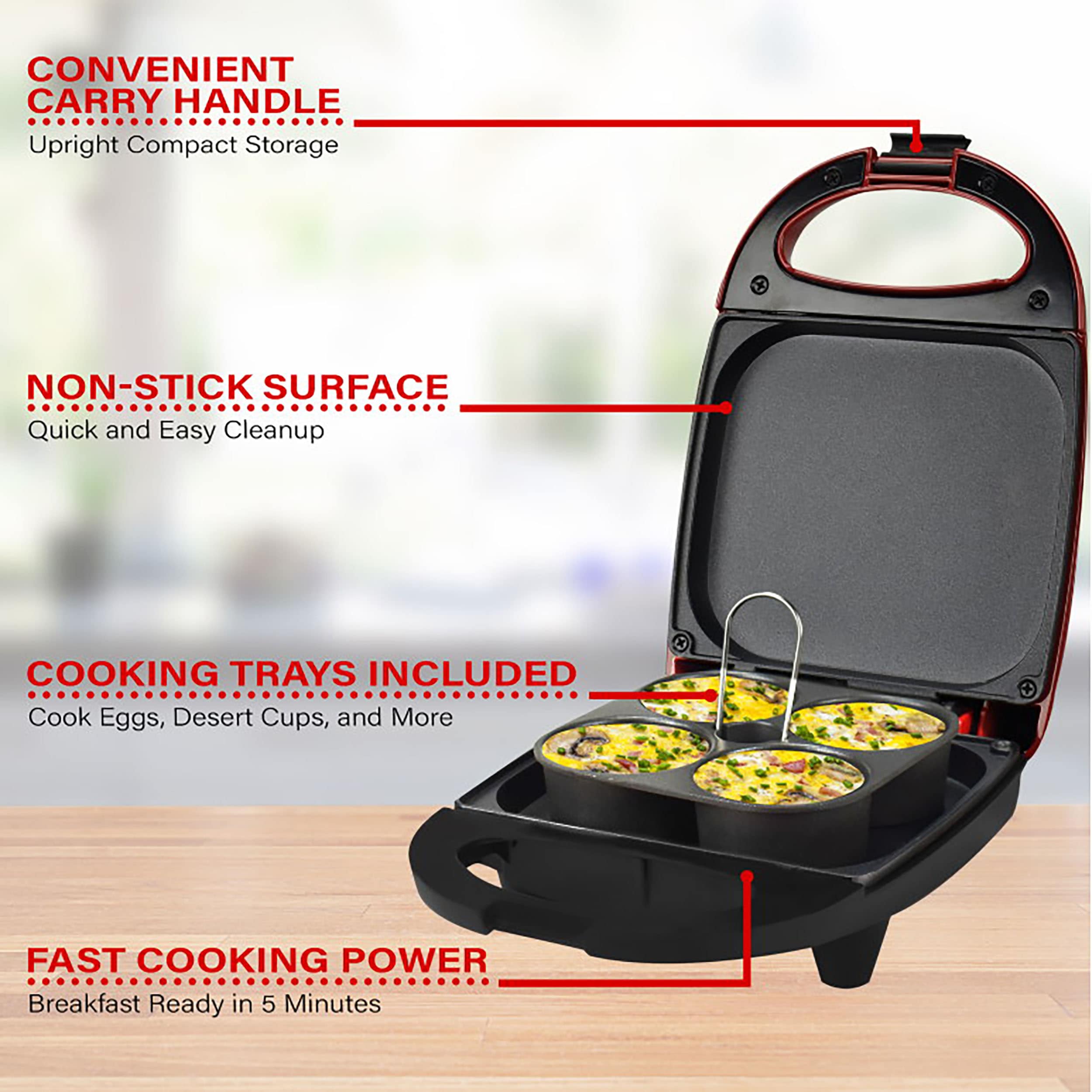 Better Chef - Electric Double Omelet Maker - Red