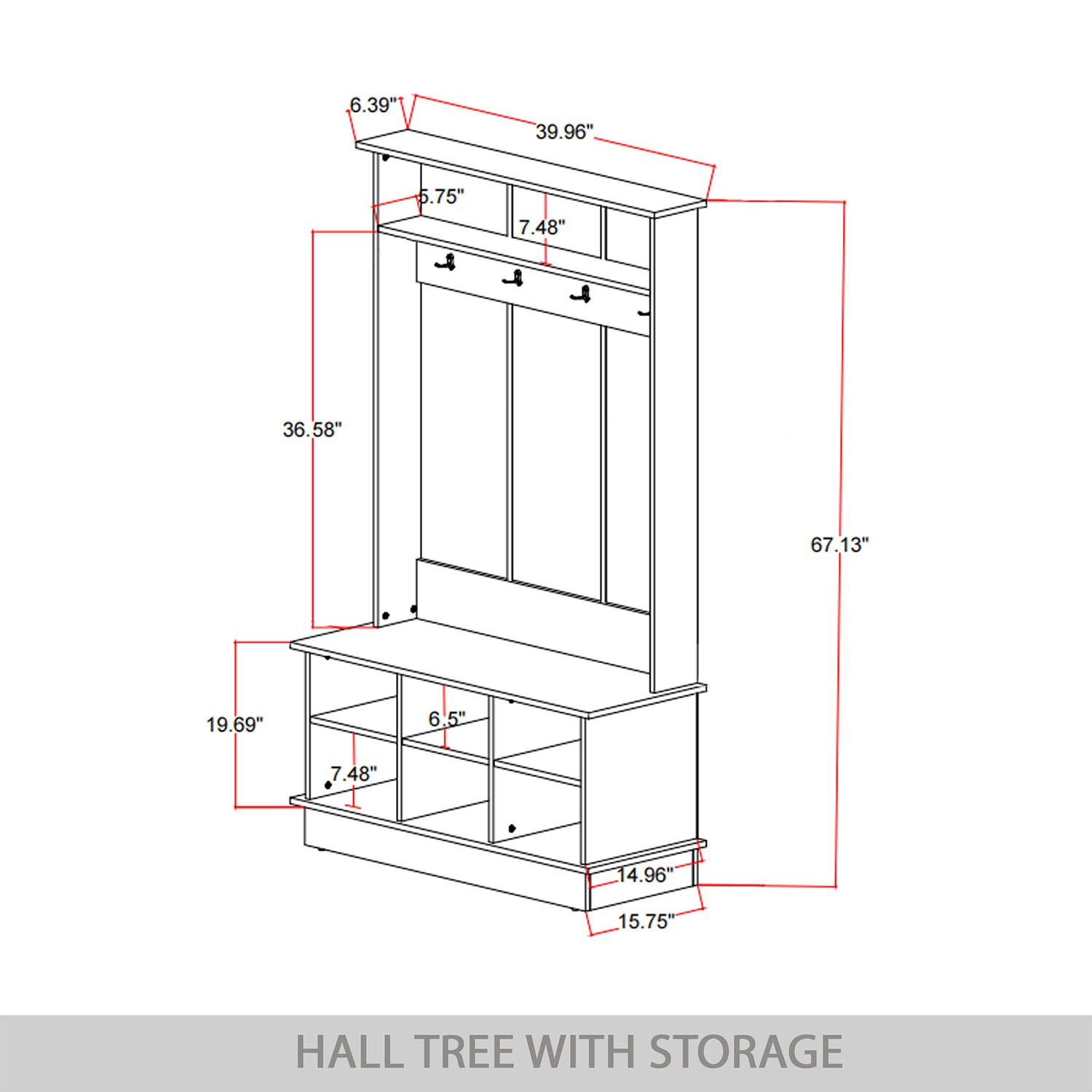 ChaletPosh C7052HT-DGY Hall-Trees - View #7