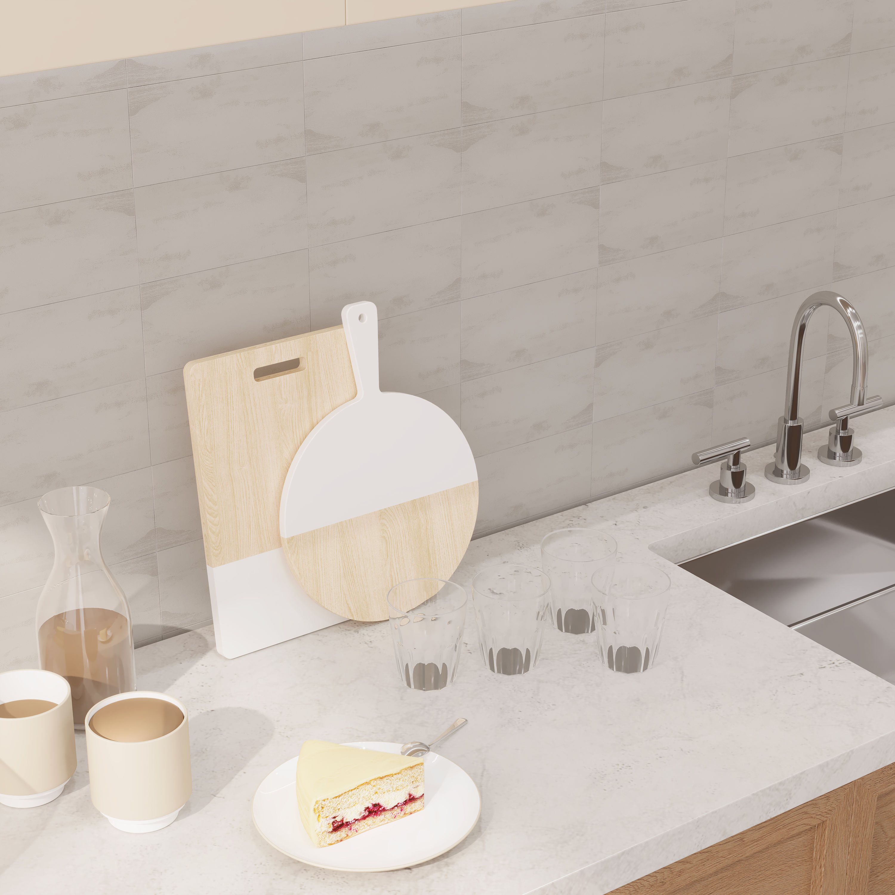 Florence Light Gray Marble Look Peel and Stick Wall Tile