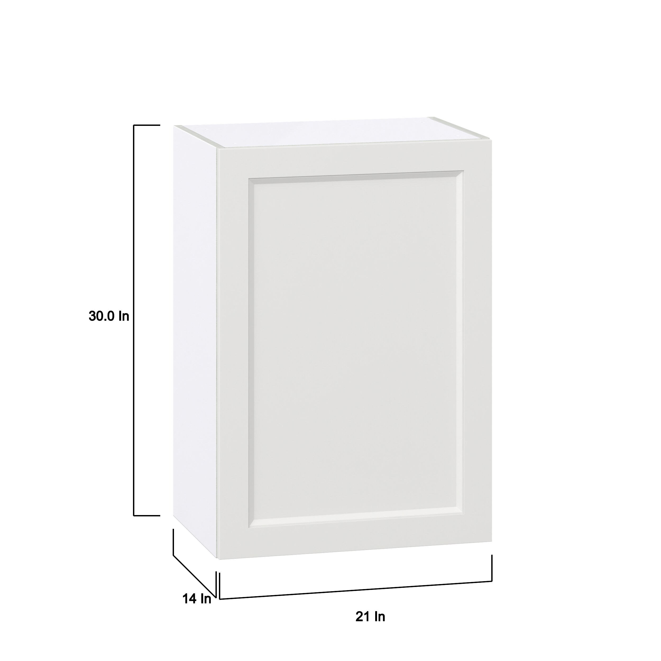 Hugo&Borg Riviera 21-in W x 30-in H x 14-in D Bright White Wall Fully Assembled Cabinet (Recessed Panel Shaker Door Style)