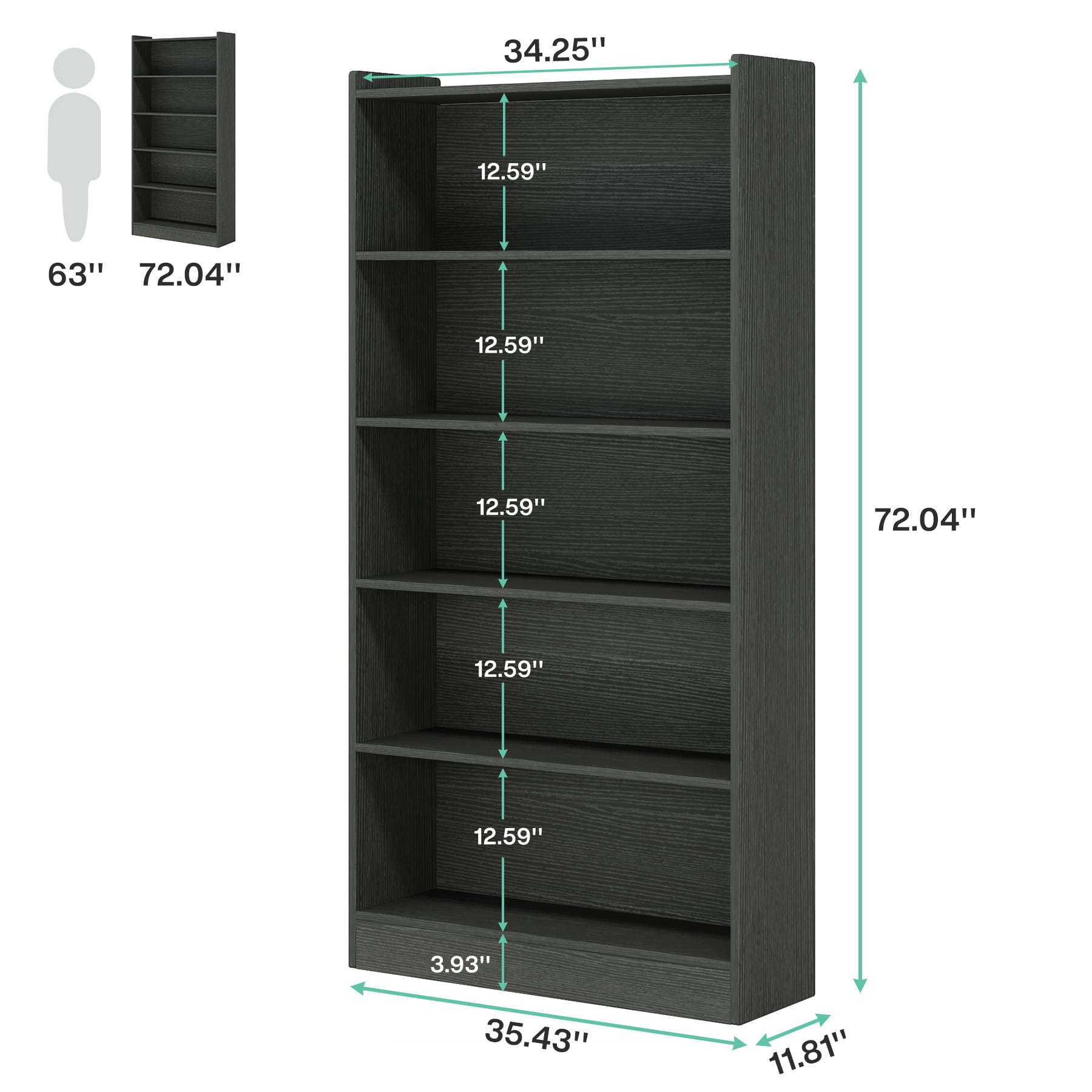 Tribesigns HOGA-XK00225 bookcases - View #2