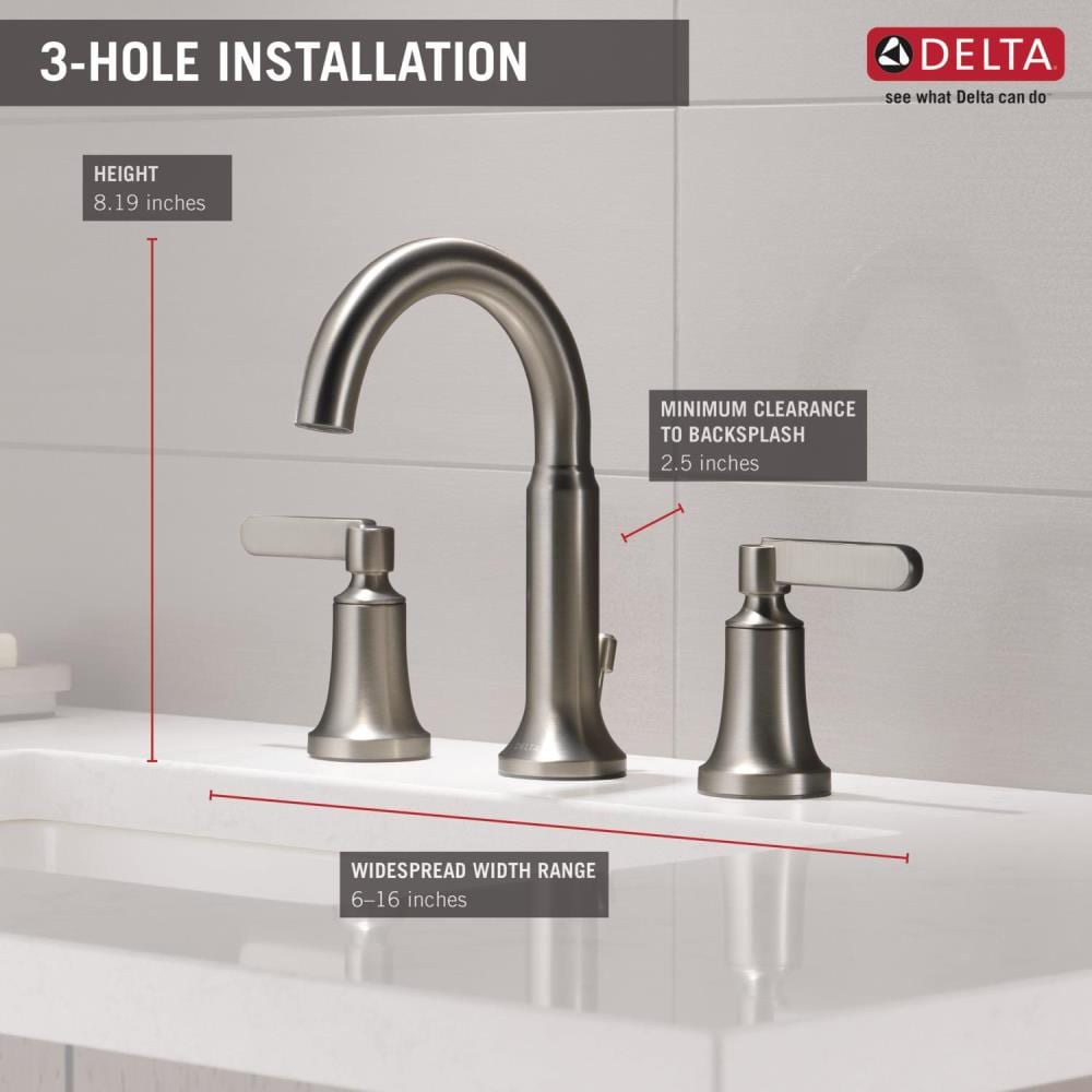 NWT Delta Alux SpotShield Brushed Nickel hotsell 2-handle Widespread WaterSense Bathroom