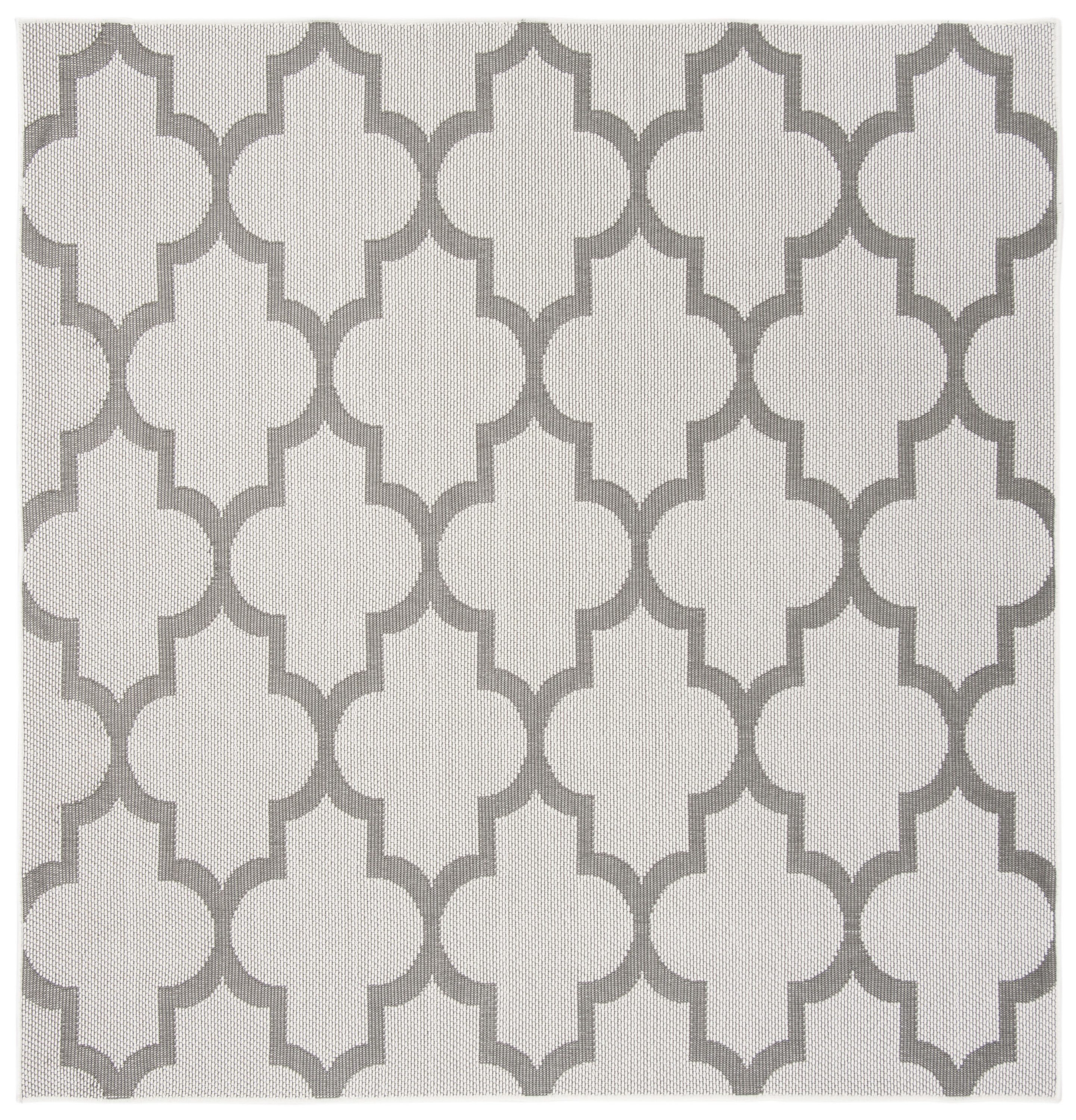 Safavieh BMU804B-7SQ Bermuda Madeira 7 x 7 (ft) Loomed Polypropylene Ivory/Gray Square Indoor/Outdoor Trellis Coastal Area rug