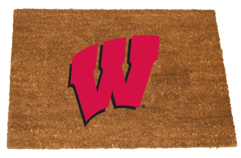 The Memory Company COL-WIS-1689 Wisconsin Badgers 29.5-in x 19.5-in Interlocking Team Color Coir Non-Slip Grip Outdoor Decorative Sports Door Mat