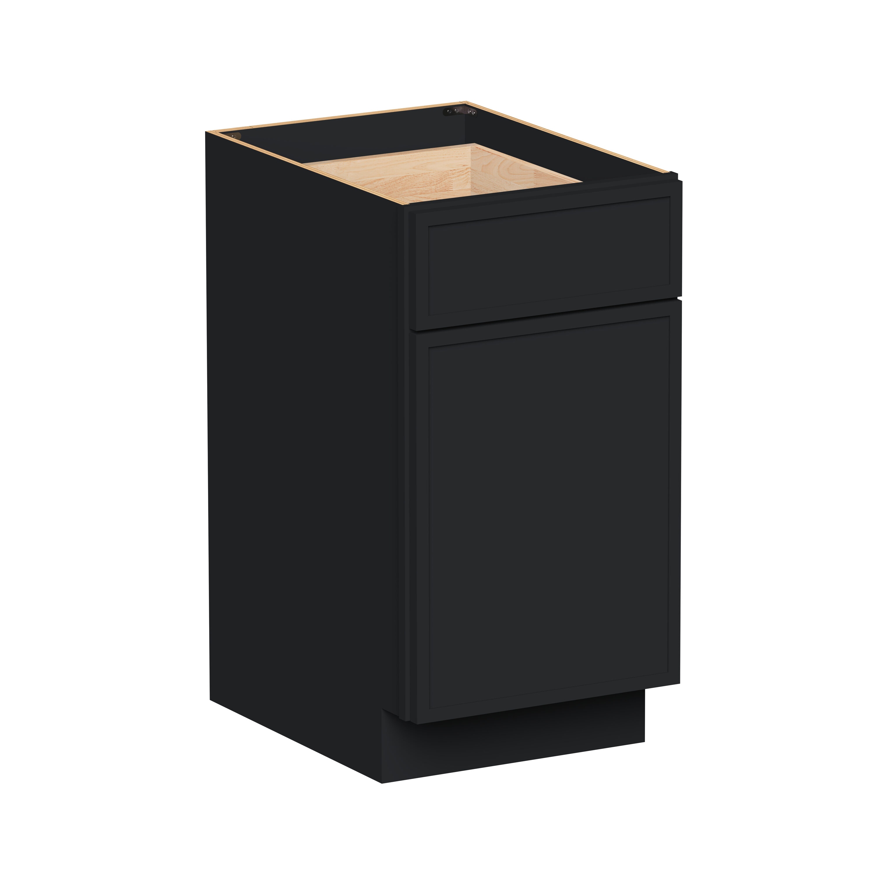 Boyel Living 18-in W x 34.5-in H x 24-in D Black Shaker Ready-to-Assemble Kitchen Waste Basket Base Cabinet with Soft-Close Hardware #BL-BWBKT18SSE
