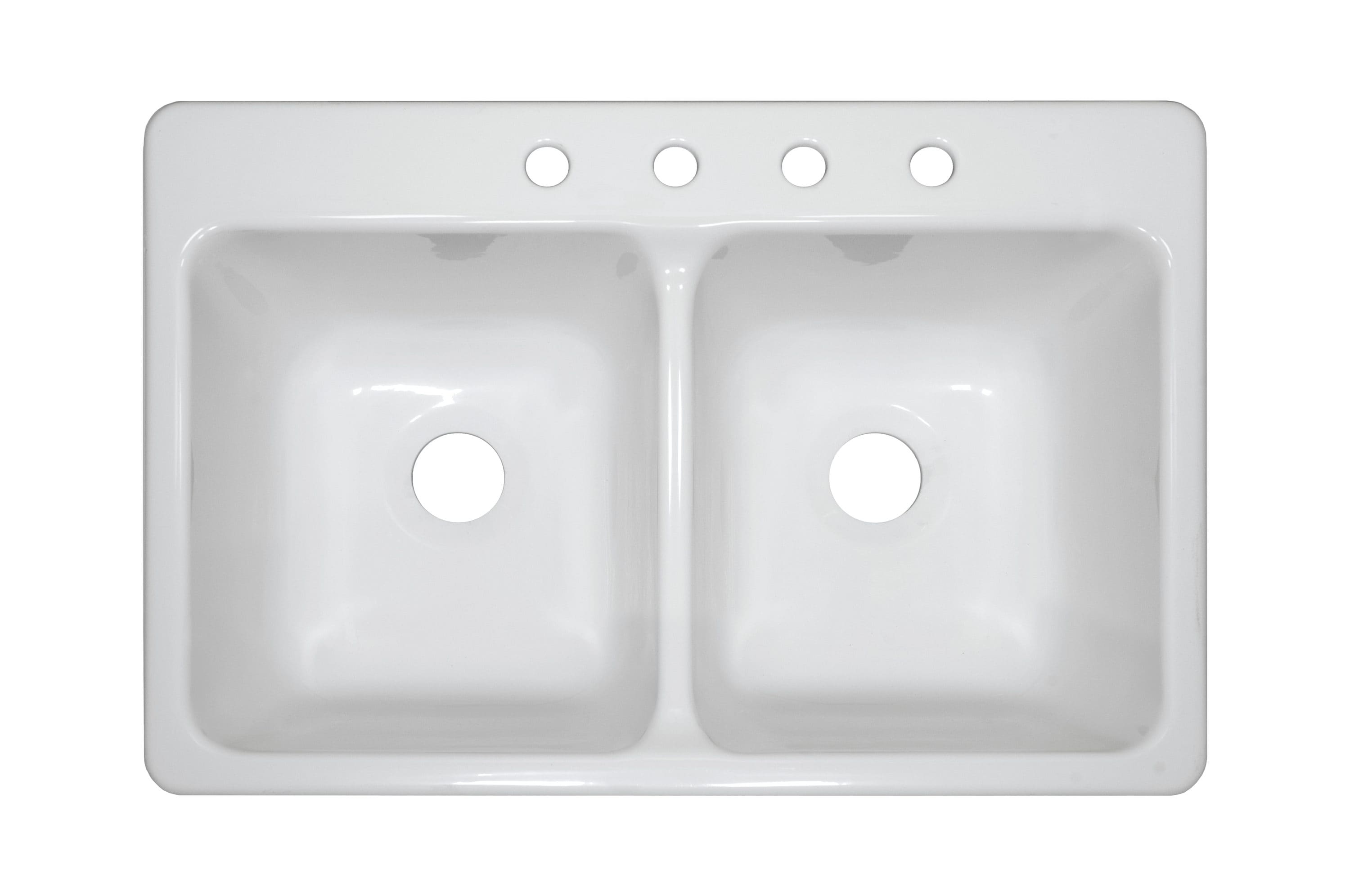 33'' x 19 drop in kitchen sink white