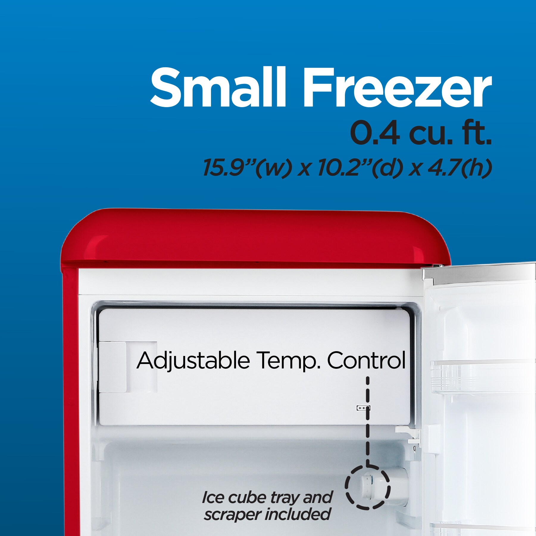 Commercial Cool 4.0-cu ft Mini Fridge with Freezer ( Red )