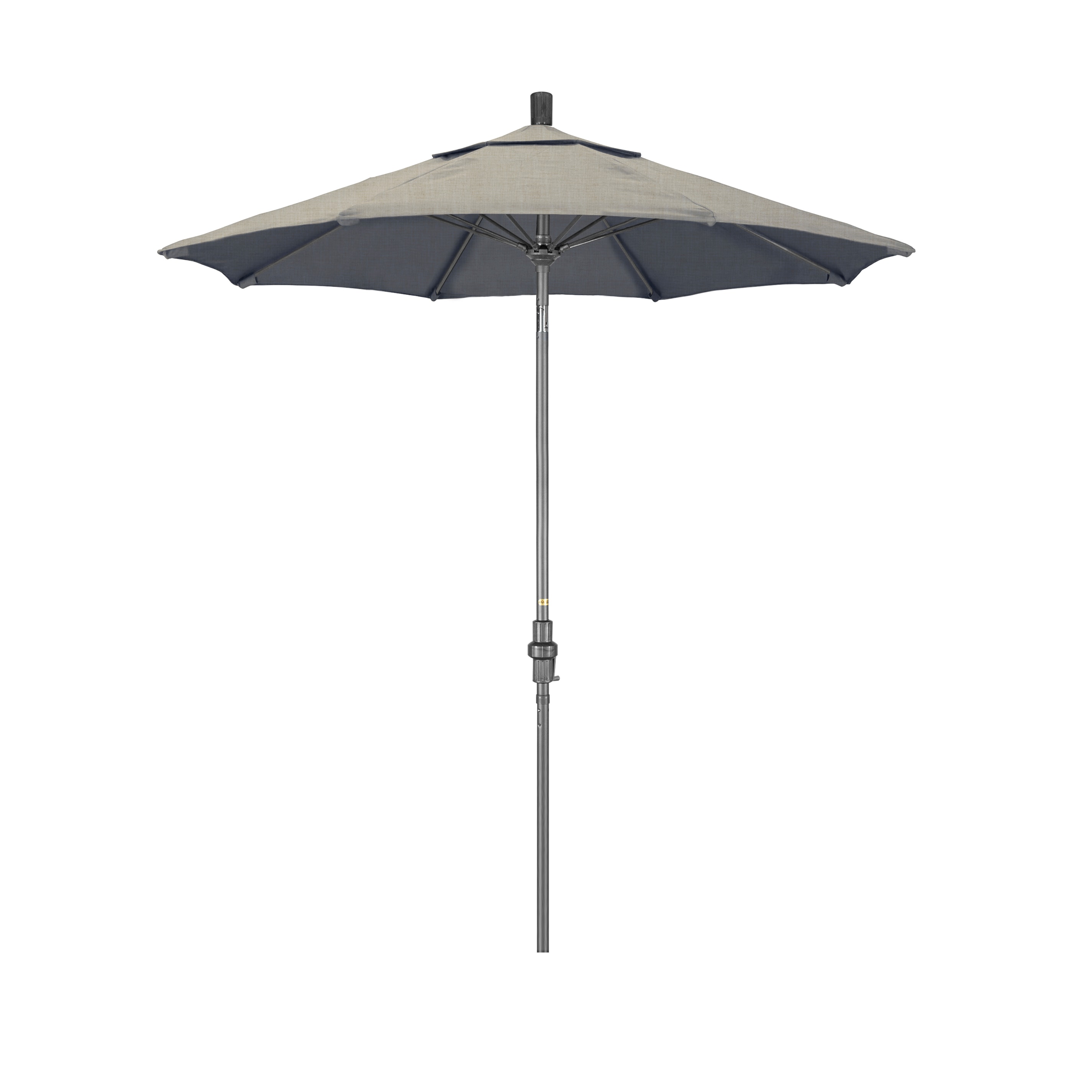 California Umbrella GSCUF758010-48032 7.5-ft Aluminum Gray Auto-tilt Market Patio Umbrella