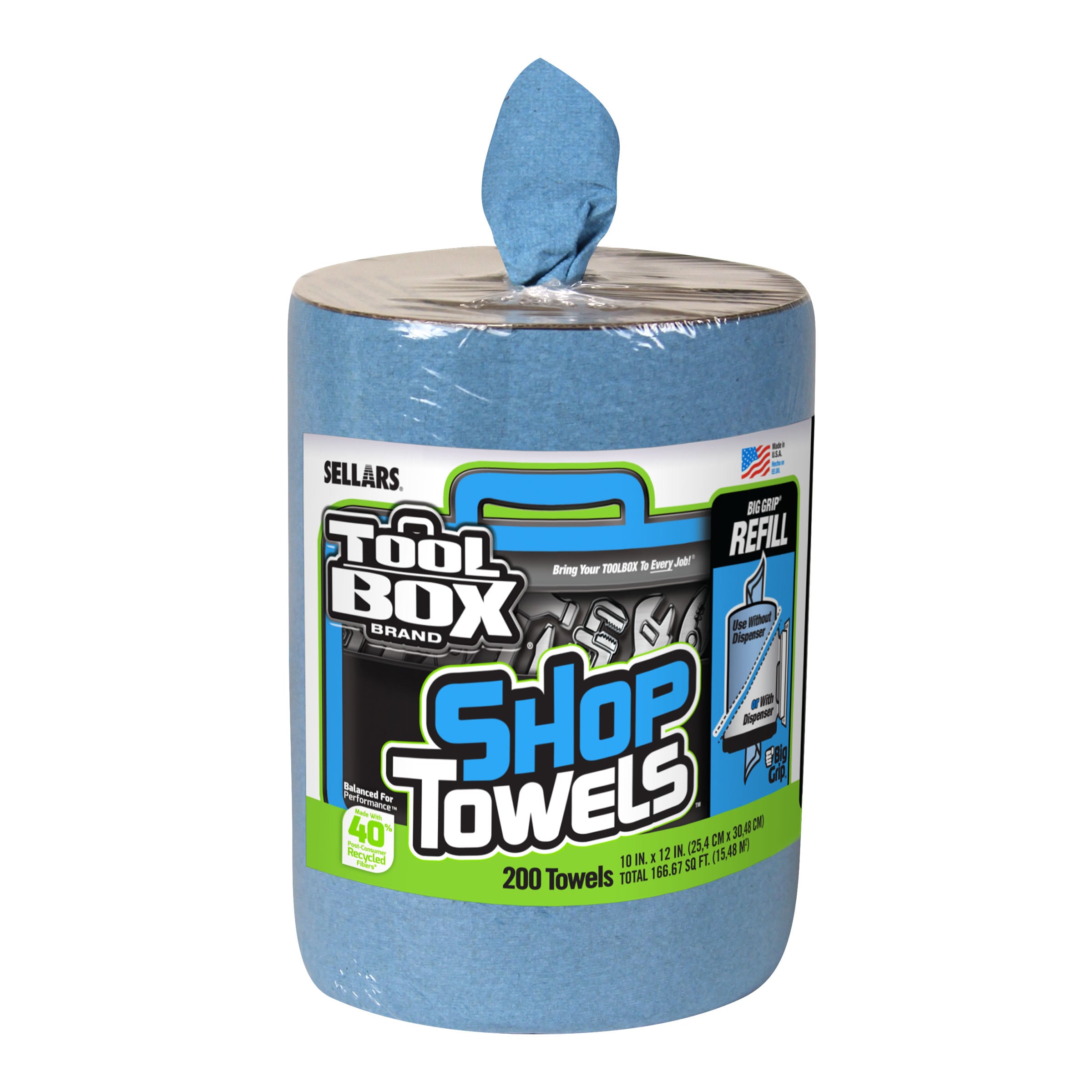 Blue Shop Towels Creped Flatpack