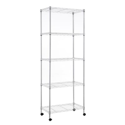 5 Tier Steel Utility Shelving Unit, Wire Shelving Tower