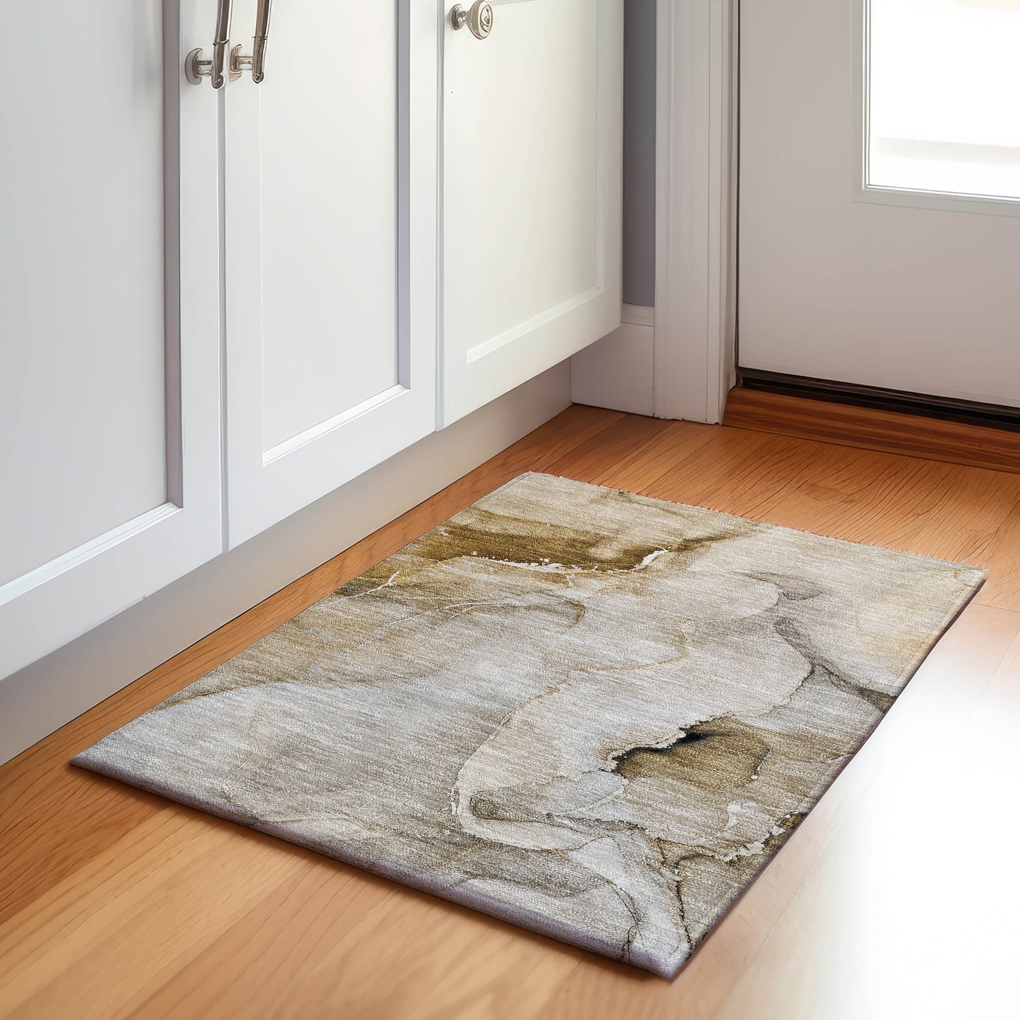Addison Rugs AMF528BK2X8 Mayfield AMF528BK 2 x 7 (ft) Loomed Polyester Black Rectangular Indoor Abstract Machine washable Area rug
