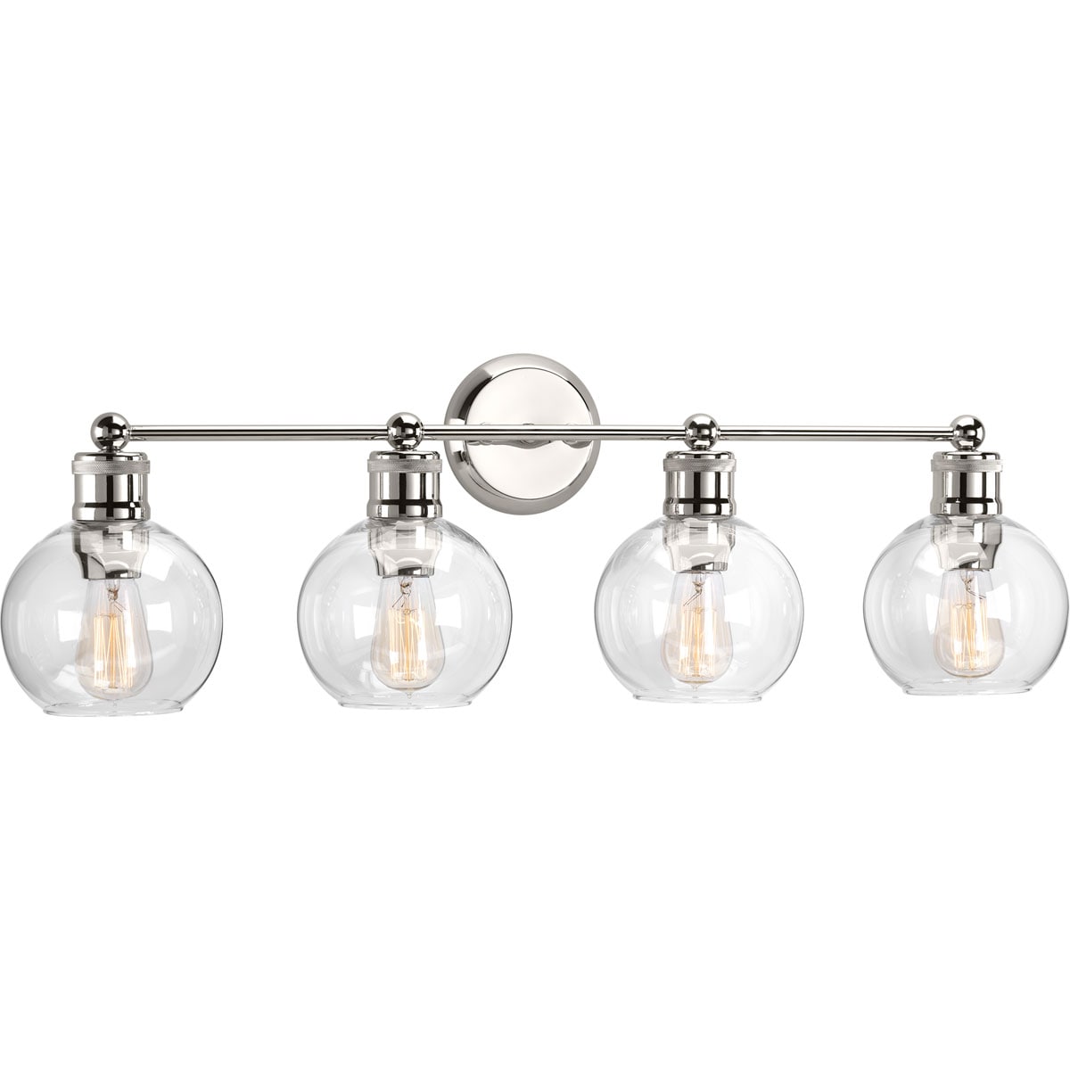 Progress Lighting Hansford 33.5-in 4-Light Polished Nickel Farmhouse ...