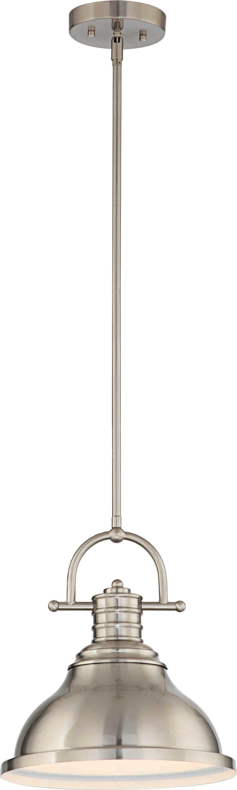Brushed Nickel 12" Contemporary LED Pendant Light