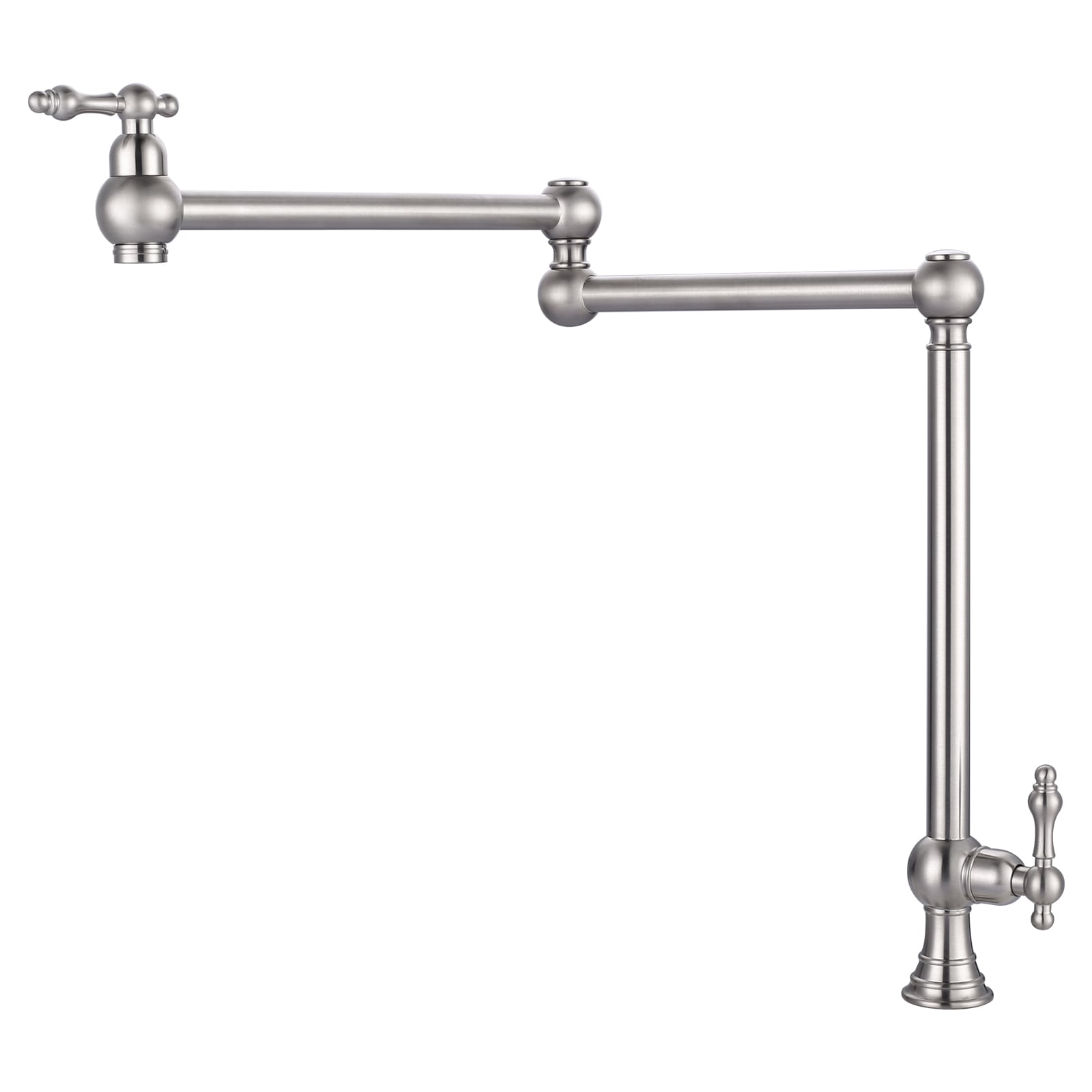 WOWOW 2315800 Brushed Nickel Double Handle Deck-mount Pot Filler Kitchen Faucet