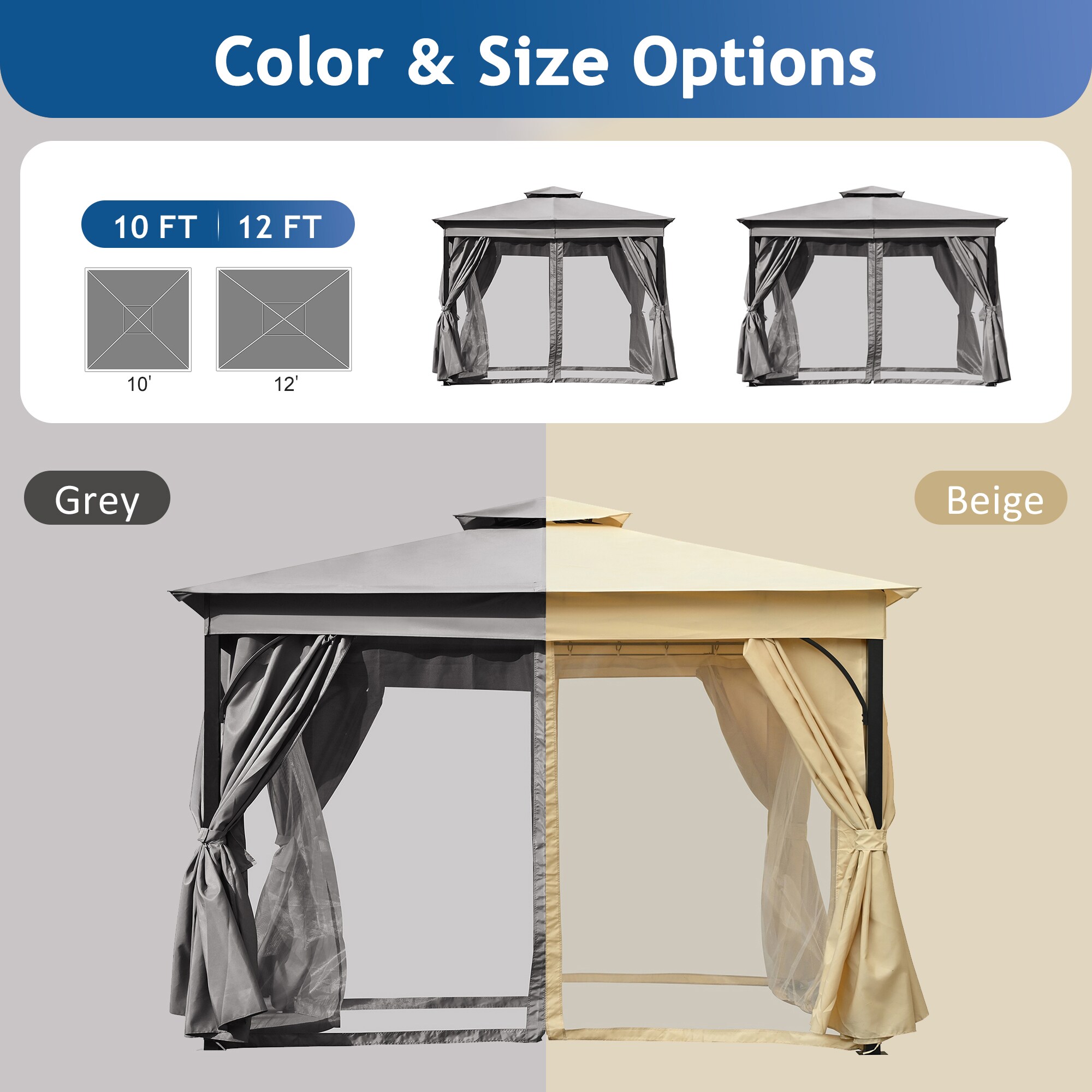 SINOFURN SYB260042GY Wood-Resin-Gazebos - View #17