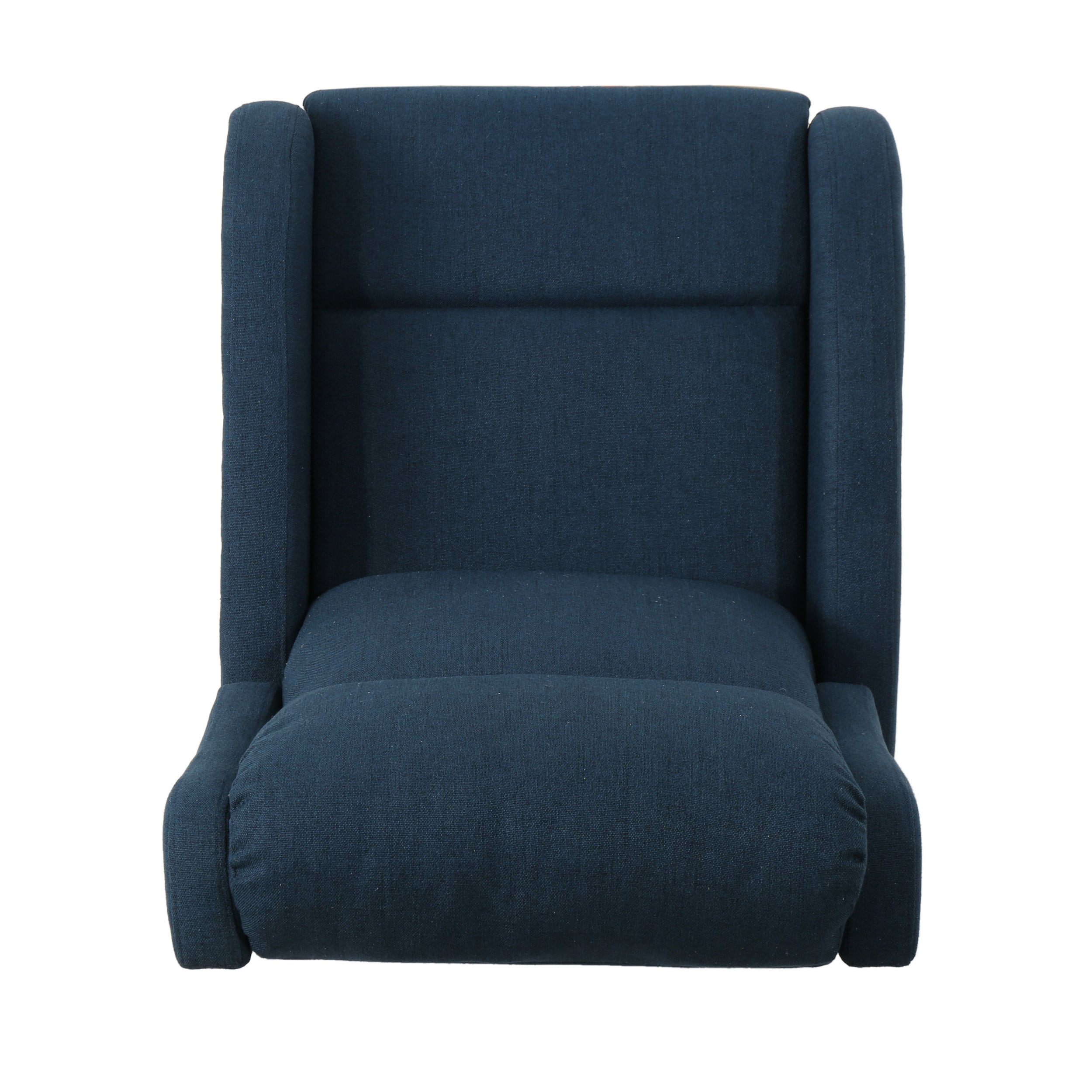 Navy Blue Polyester Rocking Recliner with Black Legs