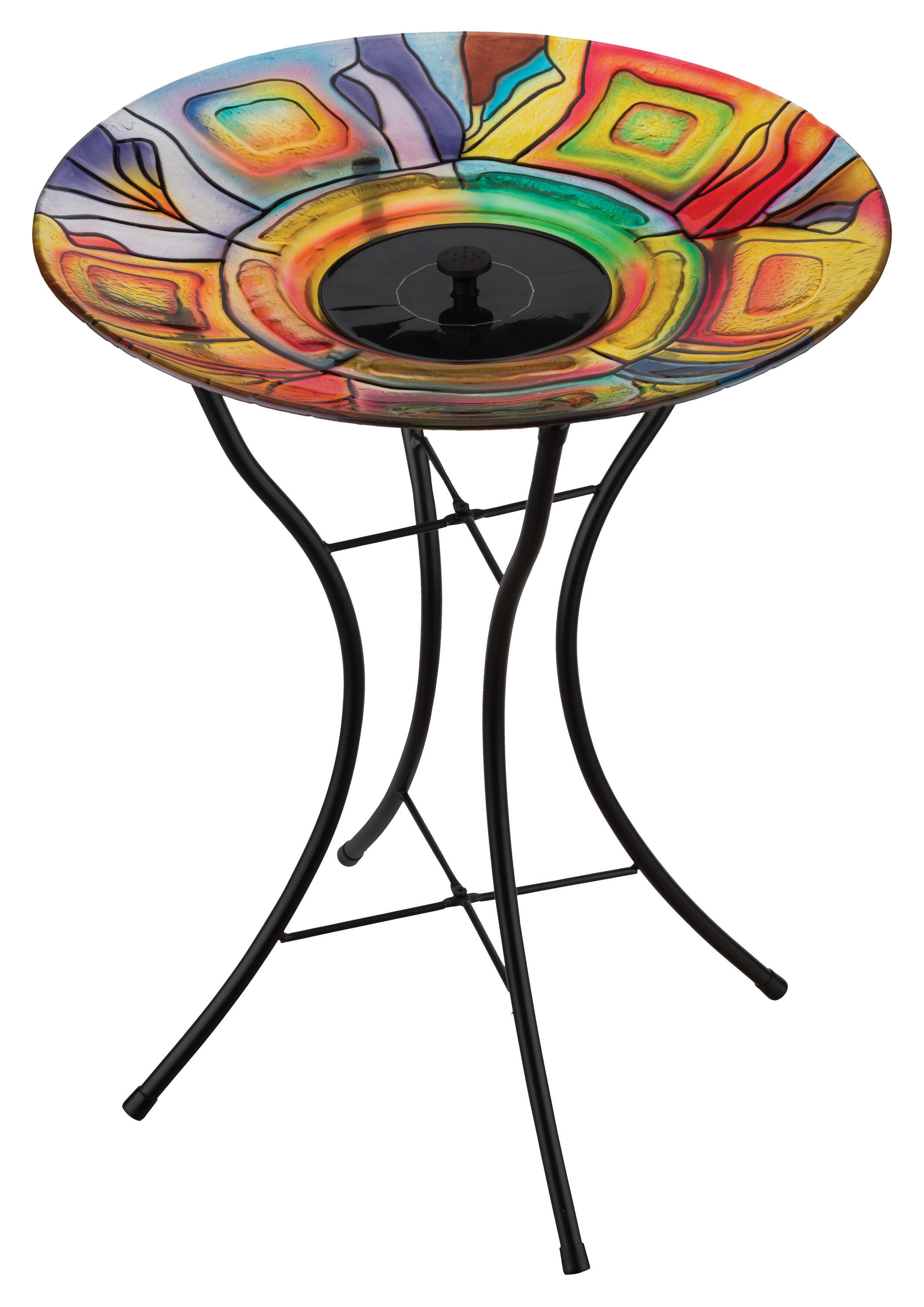 Regal Art & Gift 13770 23-in H Multi Glass Solar birdbath