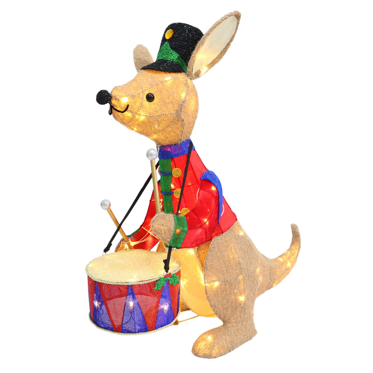 Holiday Living W12L1003 36-Inches Freestanding Kangaroo Yard decoration with White LED Lights
