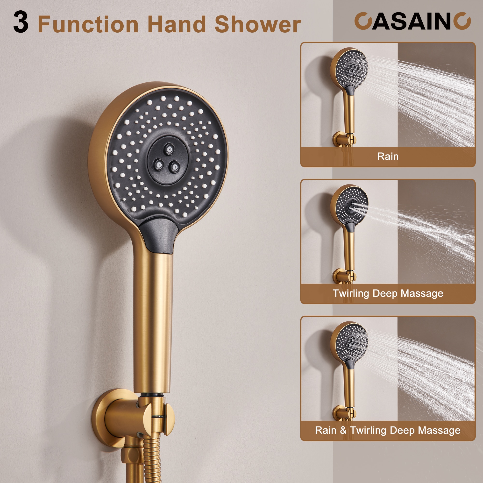 CASAINC CS6220-22BG Showerhead-Bar-Panels - View #6