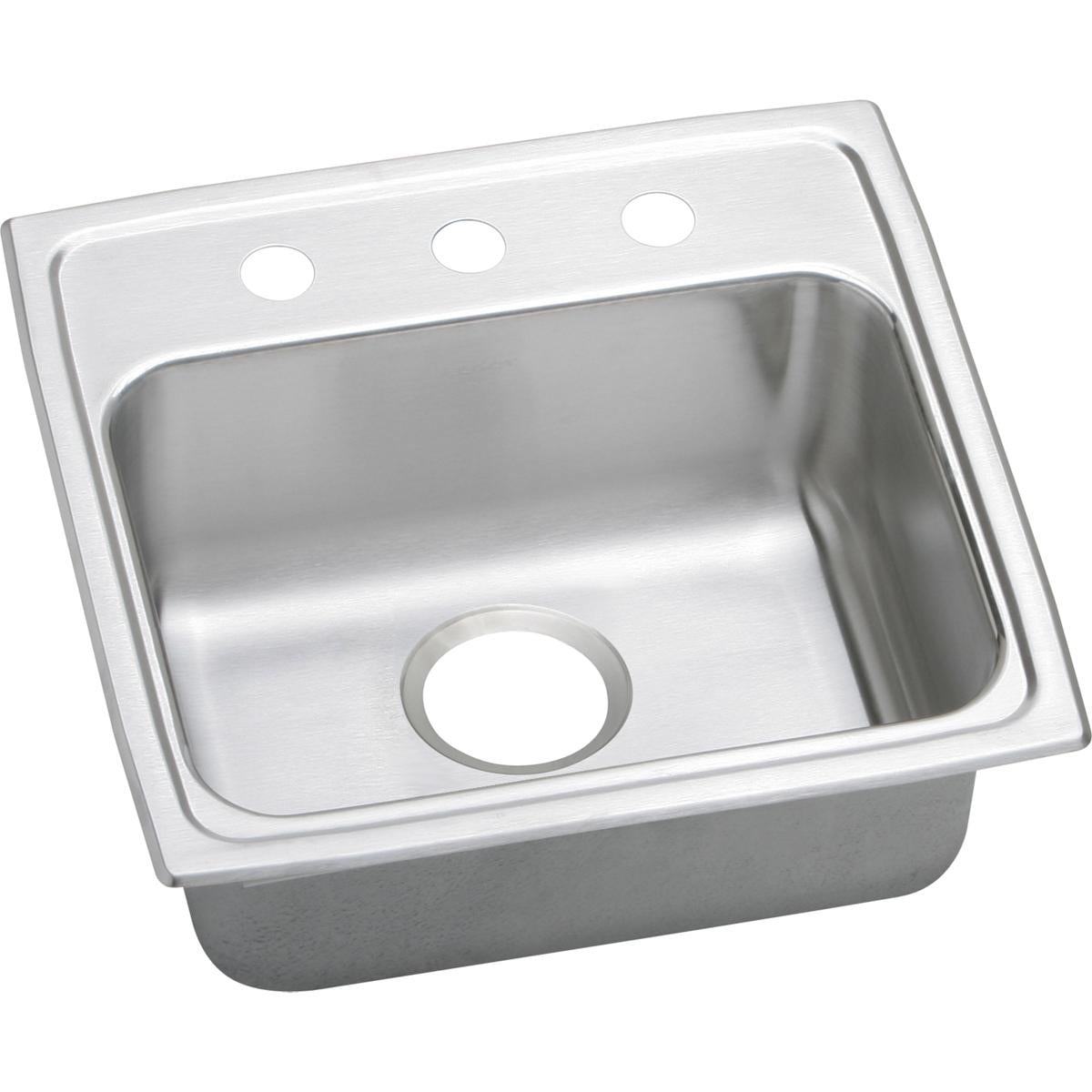 LRAD1919553 20"" Top Mount Self-Rim Single Bowl 18-Gauge ADA Compliant Stainless Steel Sink With 3 -  Elkay