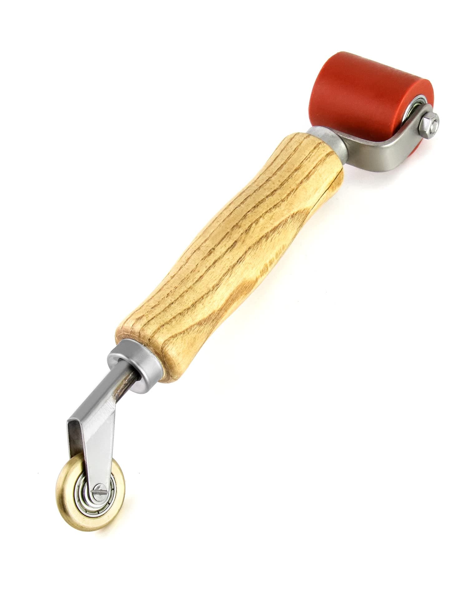 Linder Group Inc Seam Roller Tool 40mm Silicone Roller with 6mm Brass Detail Roller Ergonomic Wood Handle for Roofing Tape Vinyl Decking Membrane Tarpaulin #L3EV3OJE