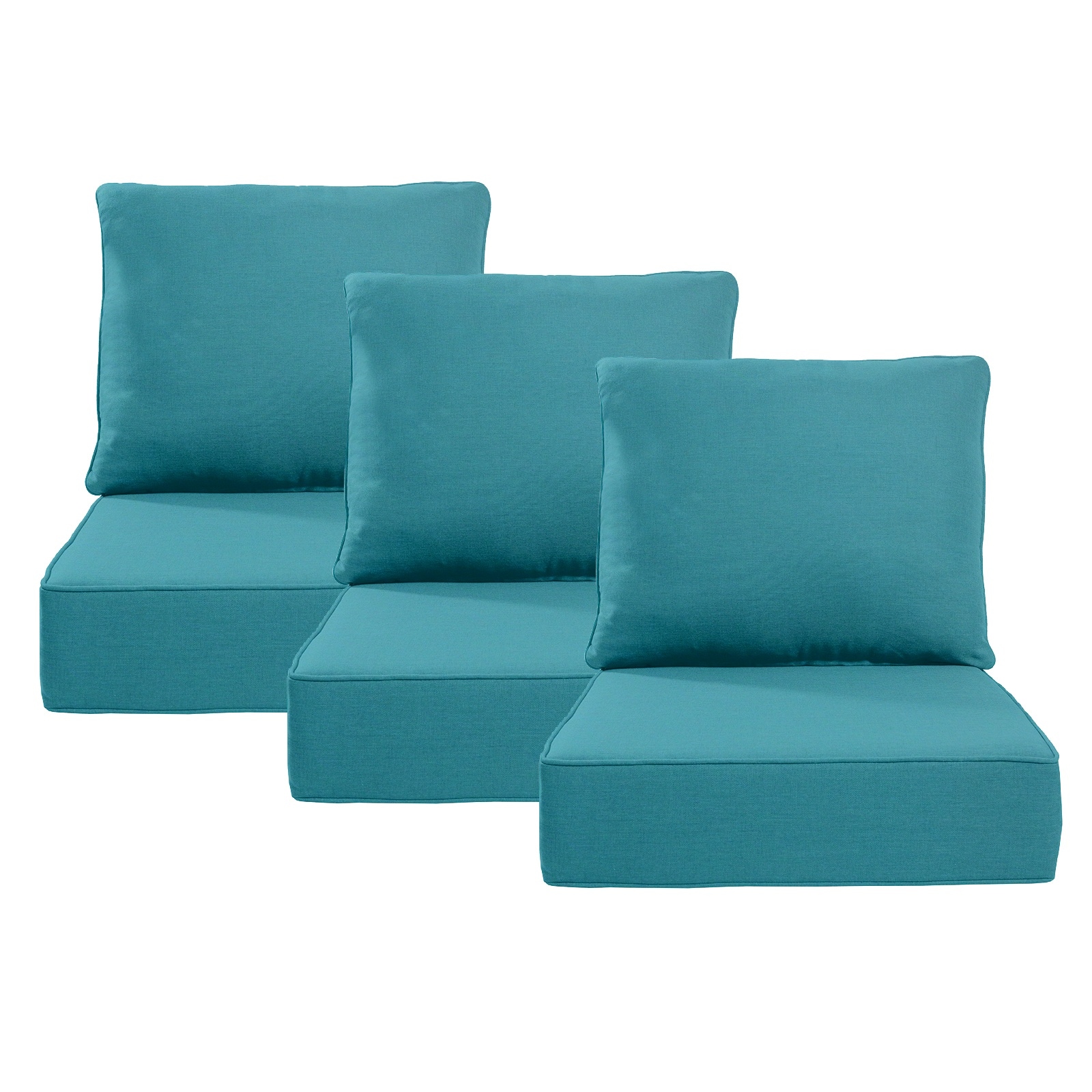 Pocassy PJZBDJH006-7AAA 24-in x 22-in 6 -Piece Light Blue Patio chair cushion