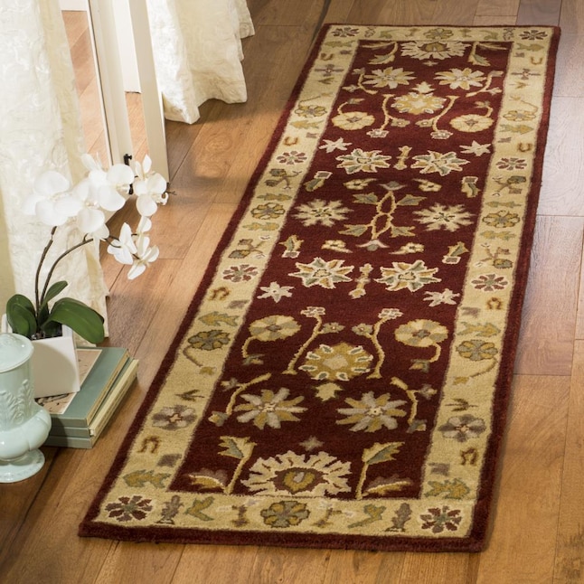Safavieh Heritage Kochi 2 x 10 Red/Gold Indoor Floral/Botanical Oriental Handcrafted Runner Safavieh Heritage Kochi 2 x 10 Red/Gold Indoor Floral/Botanical Oriental Handcrafted Runner