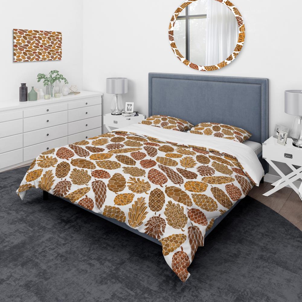 Designart BED18980-K 3 -Piece Brown King Duvet cover Set