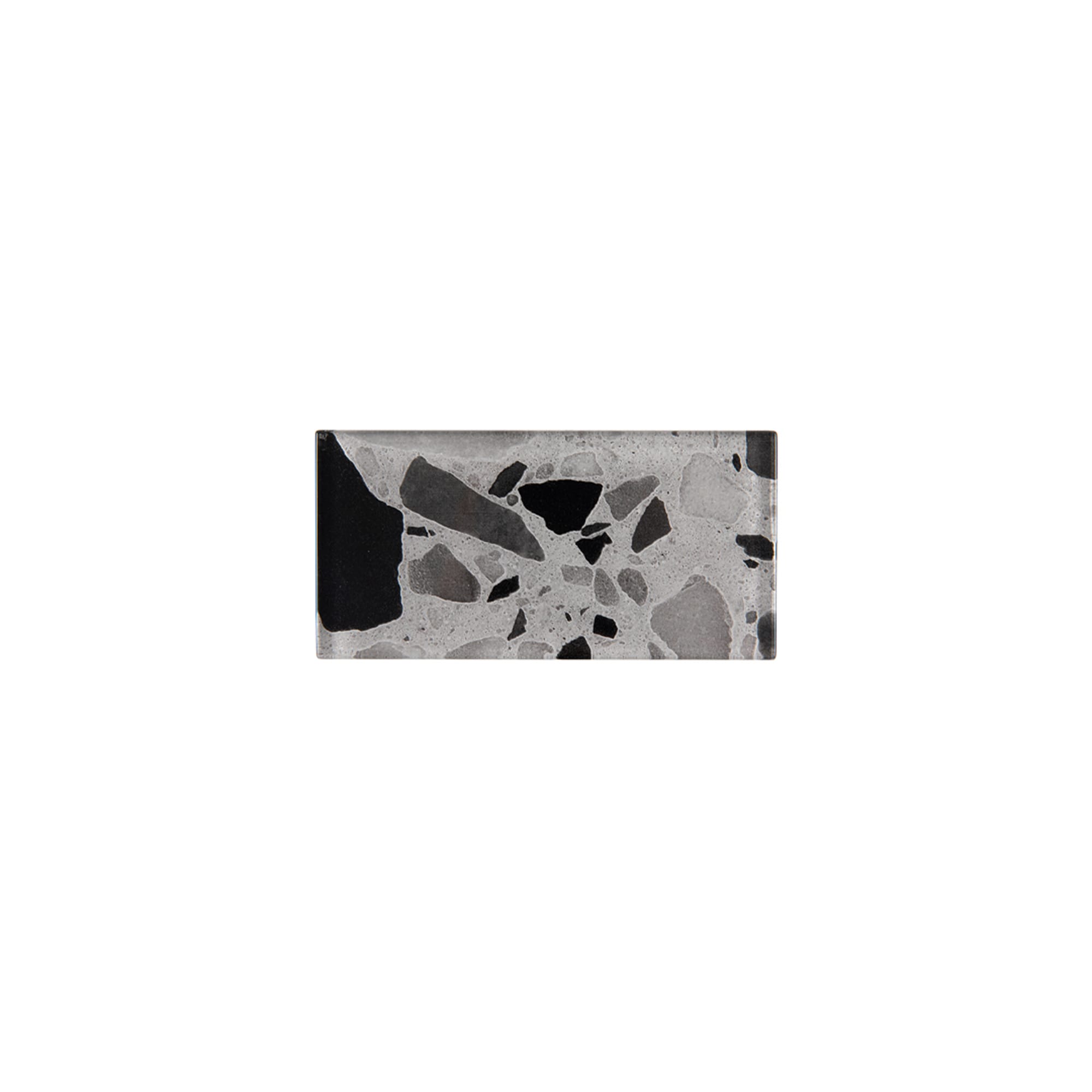 Giorbello G5921-T-SMPL Sample- Silver Moonstone 3-in x 6-in Glossy Glass Stone Look Wall Tile