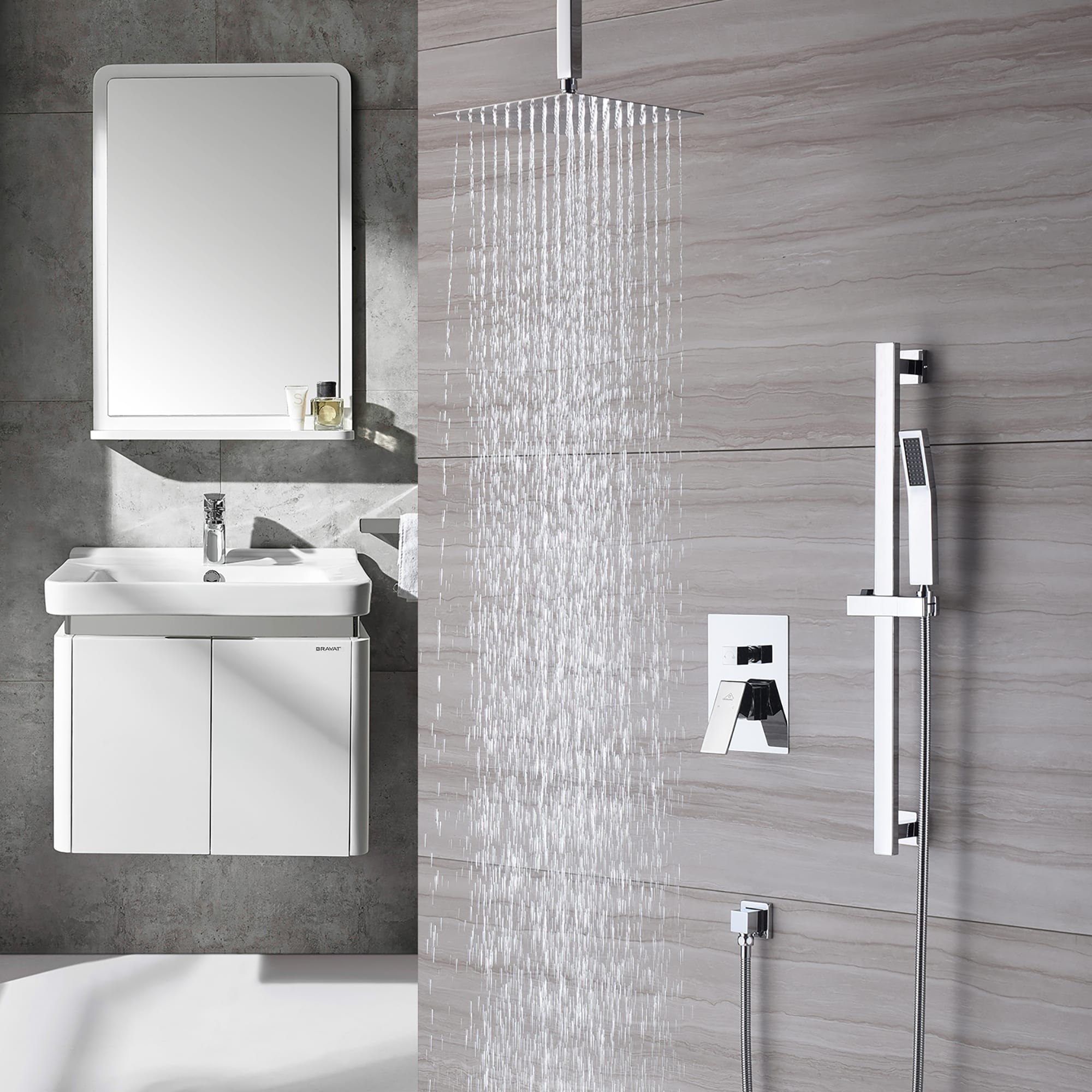 CASAINC M6627-B-10-CP Showerhead-Bar-Panels - View #2