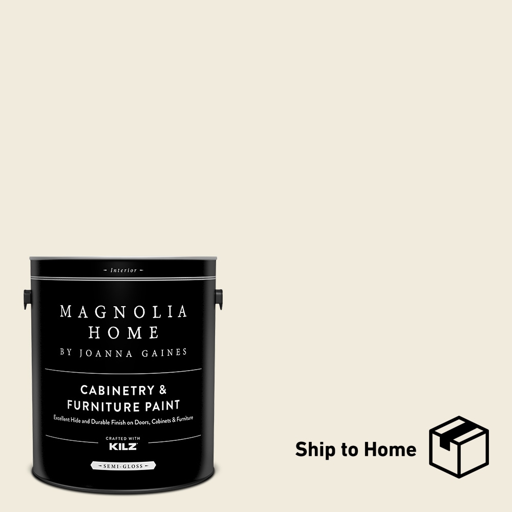 Magnolia Home Magnolia Home by Joanna Gaines Cabinetry and Furniture Paint Satin Pearly Cotton Cabinet and Furniture Paint Enamel (1-Gallon) -  15289401