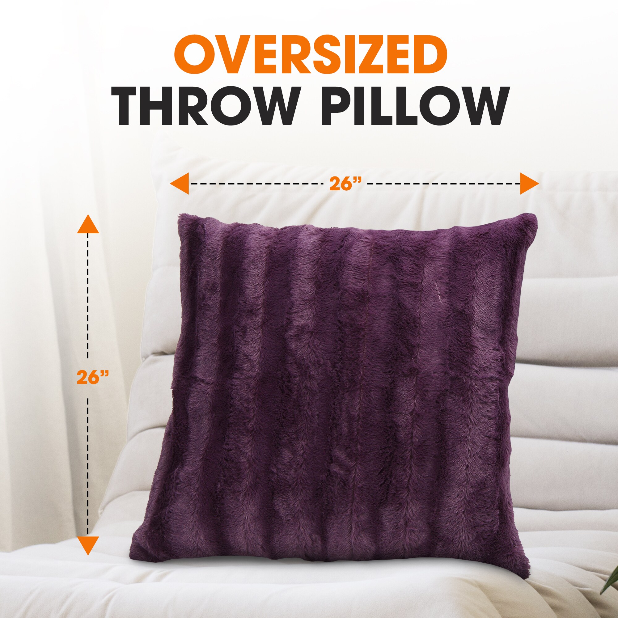 Cheer Collection CC-FFPL2PK-26X26-PUR Accent-Pillows - View #2