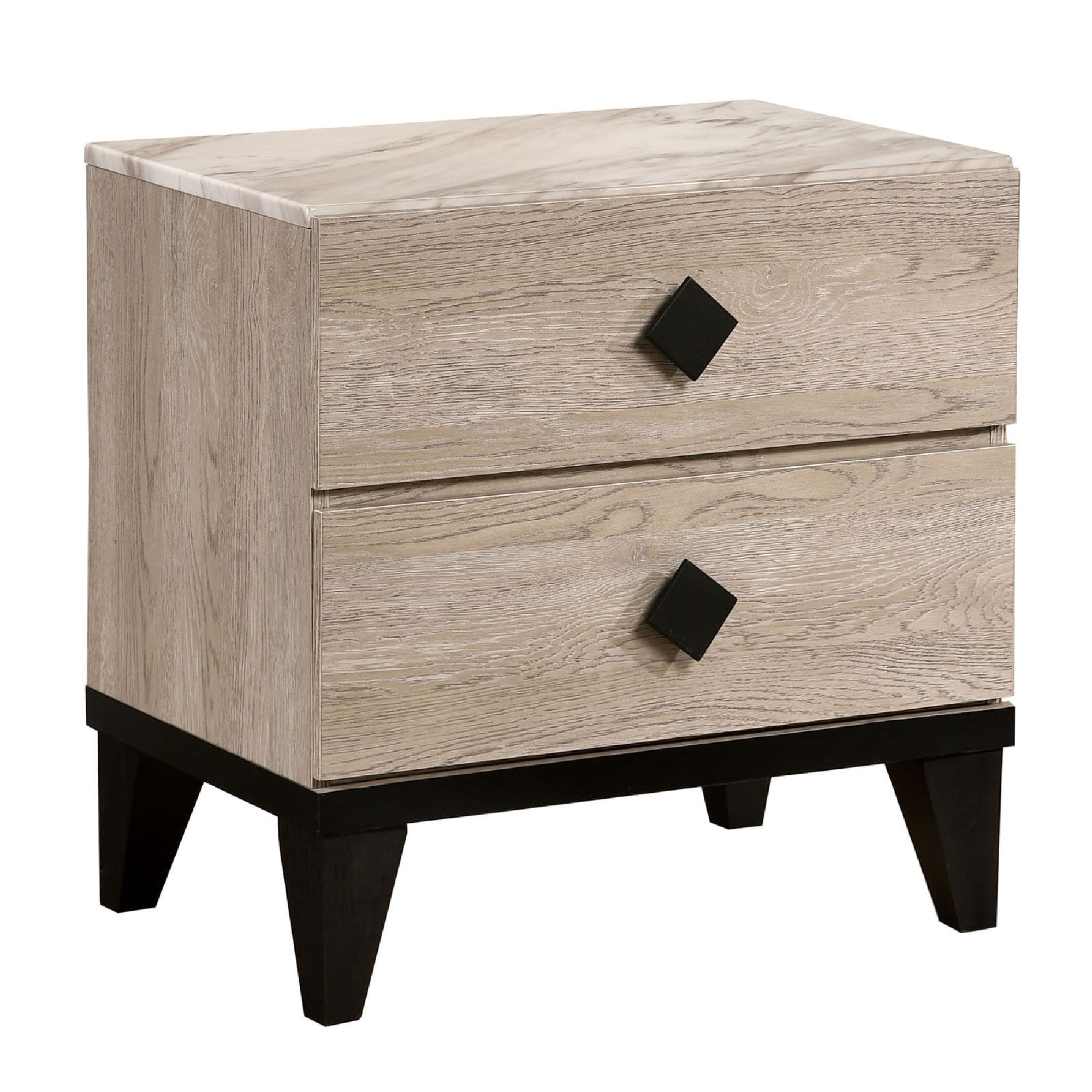 Benzara BM228561 Cream Bamboo 2 -Drawer 15.35-in W x 23.15-in H Modern Nightstand