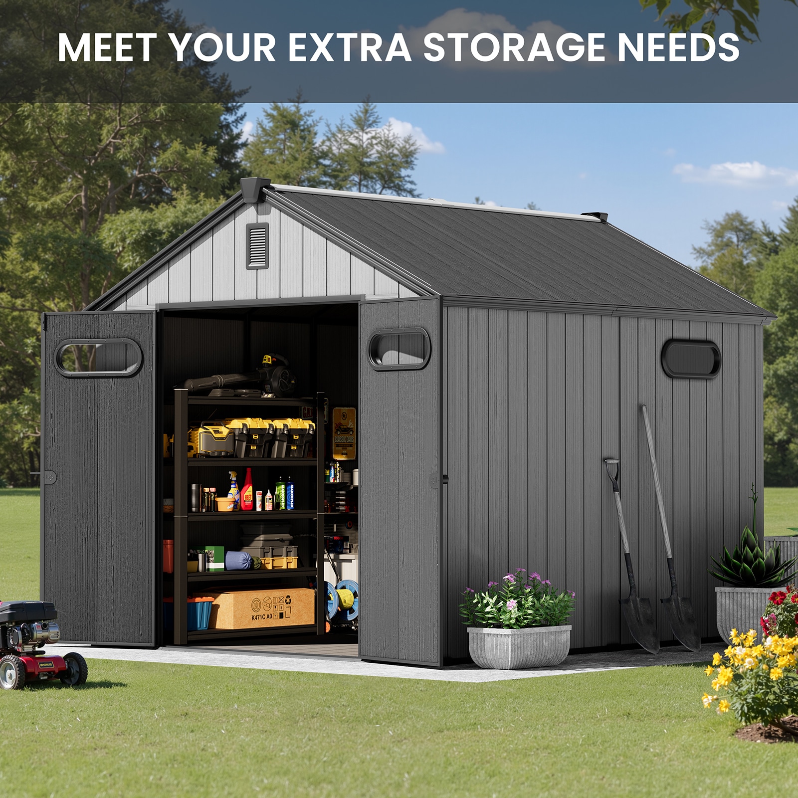 Crestlive Products CL-DC5116GRY-9 Vinyl-Resin-Storage-Buildings - View #4