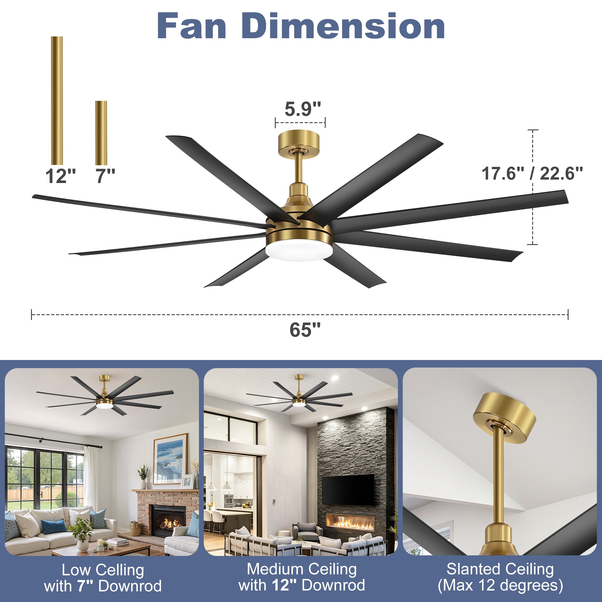 WindPhoto AS23012-BLK-T Ceiling-Fans - View #3