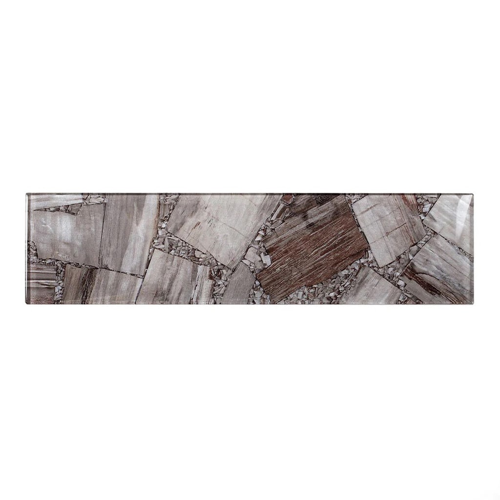 Apollo Tile APLAG8805BRA Carnelian Brown 3-in x 12-in Glossy Glass Subway Floor and Wall Tile (5-sq. ft/ Carton)