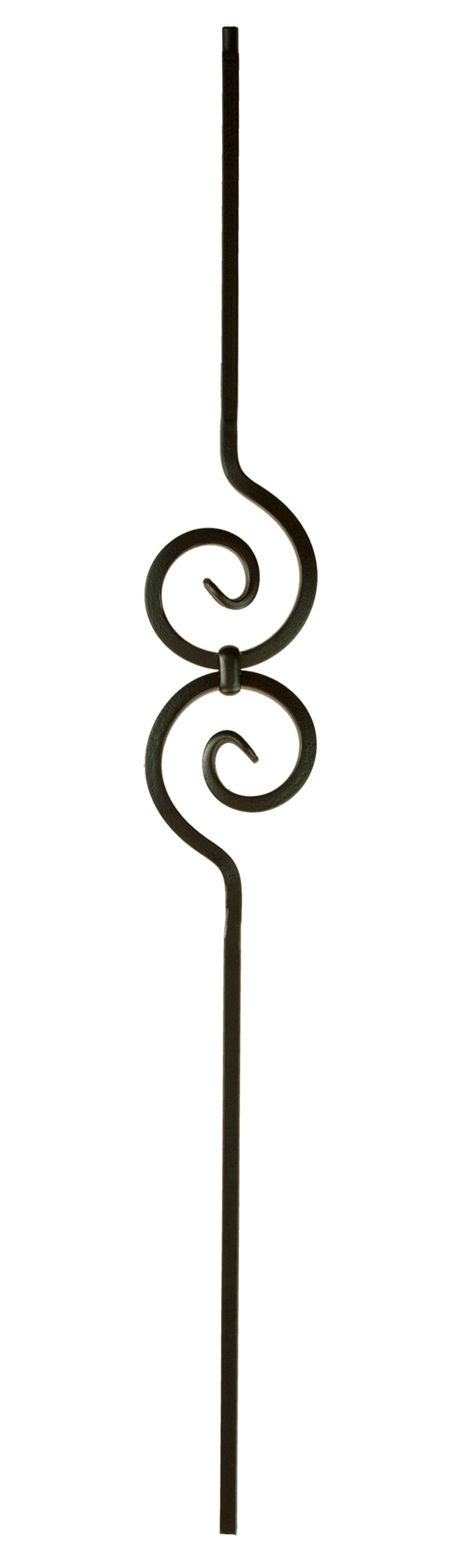 WM Coffman 800618 44-in x 0.5-in Satin Black Wrought Iron Pin Top Scroll Stair Baluster