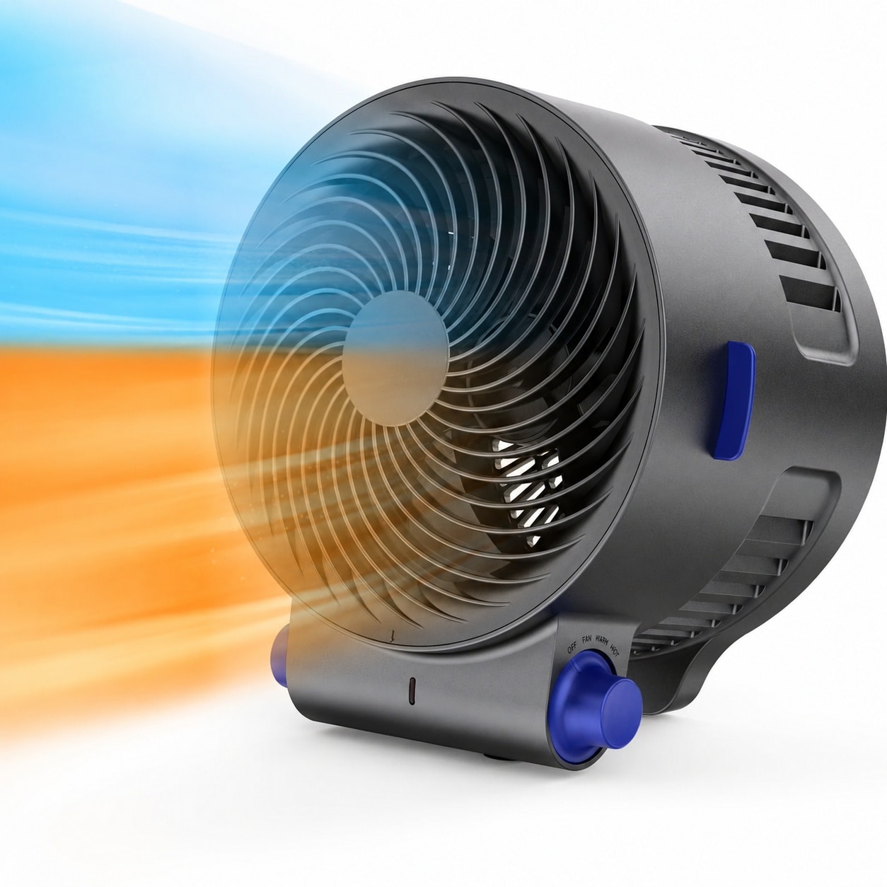 Phyfalip  Desk Fan and Heater Combo Portable Air Circulator Space Heater for Indoor Office Bedroom Living Room Adjustable Thermostat ETL Listed