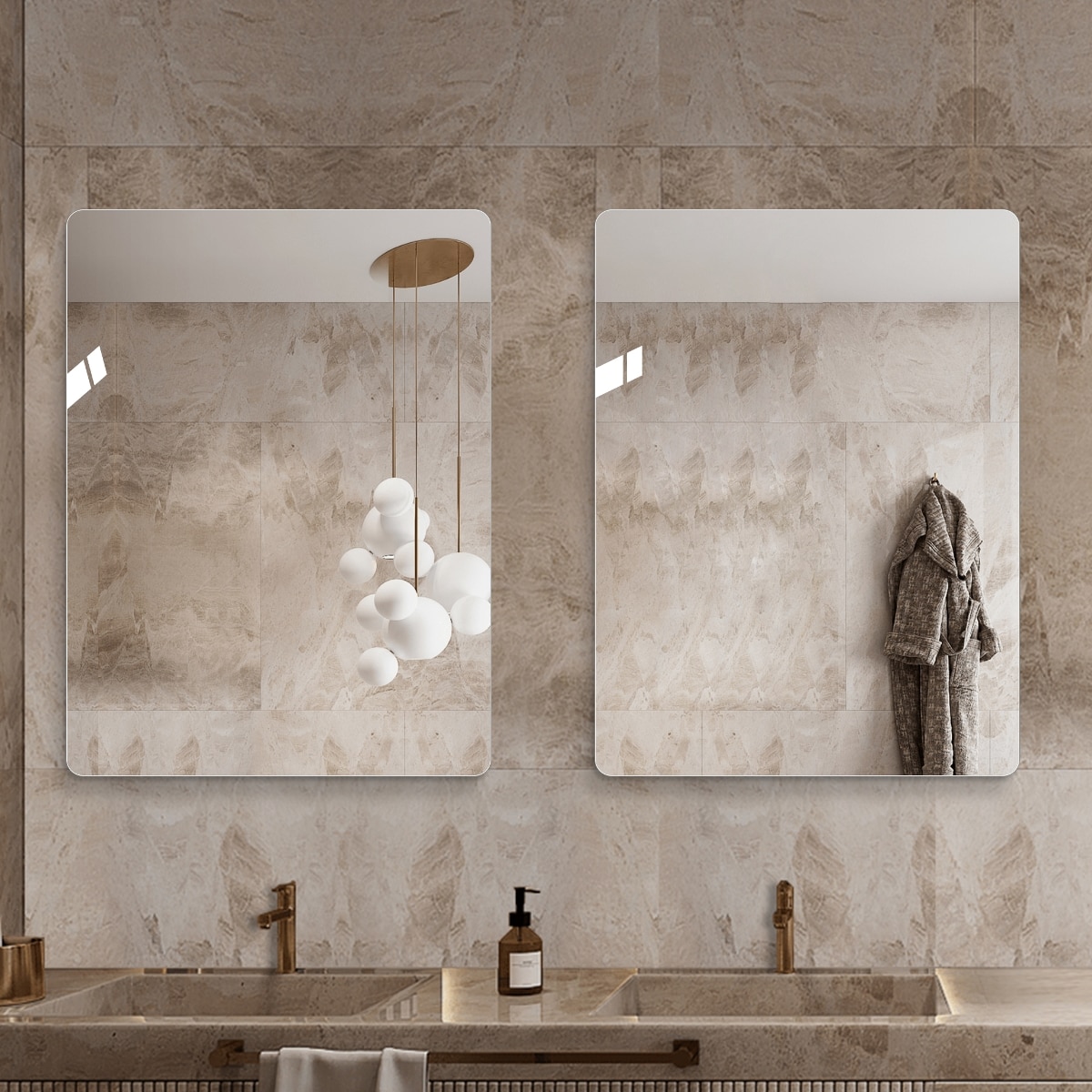 Loheer 36-in W x 30-in H Frameless Rectangular Bathroom Vanity Mirror