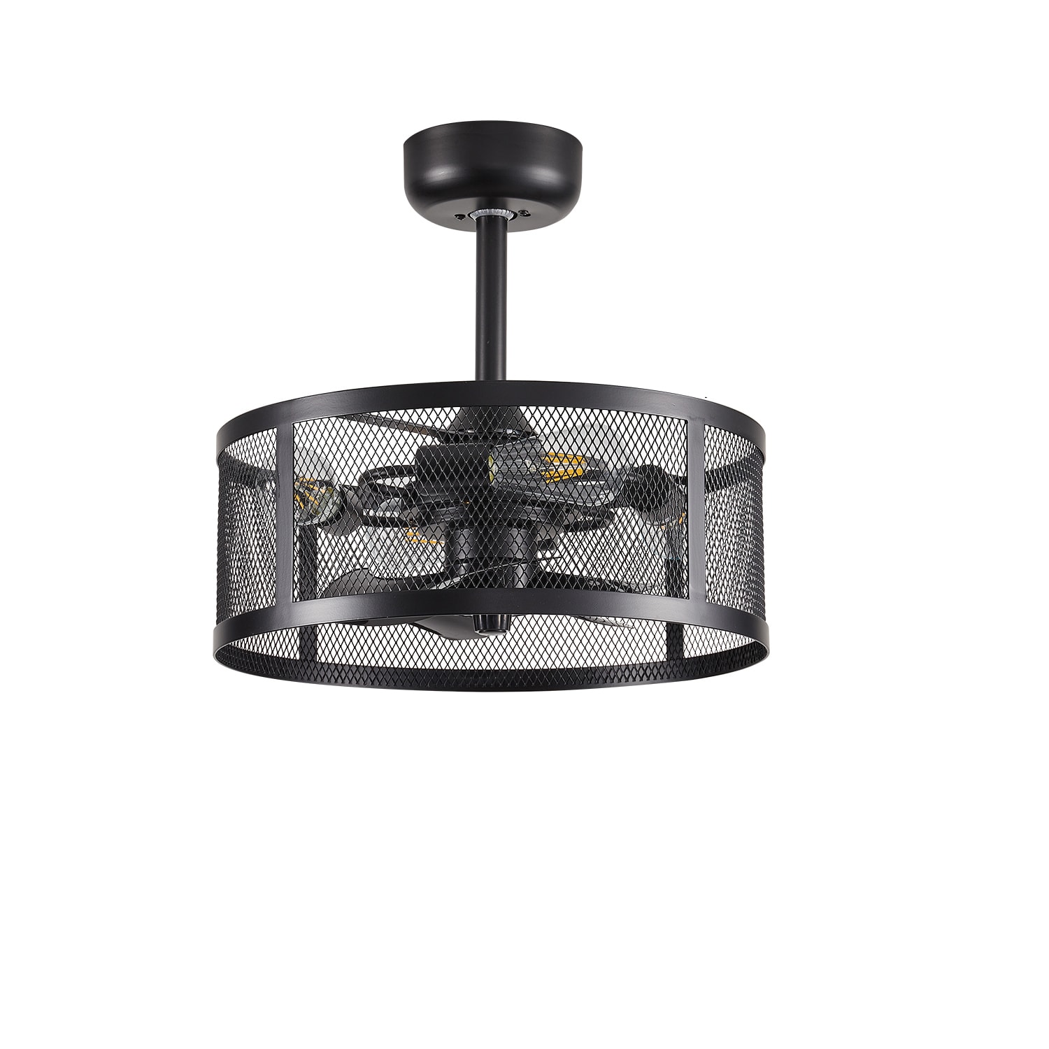 Yardreeze ZSBD005 18-Inches Black with ABS Blades Indoor/Outdoor Downrod or flush mount Standard Ceiling Fan and Remote ( 5 -Blade)