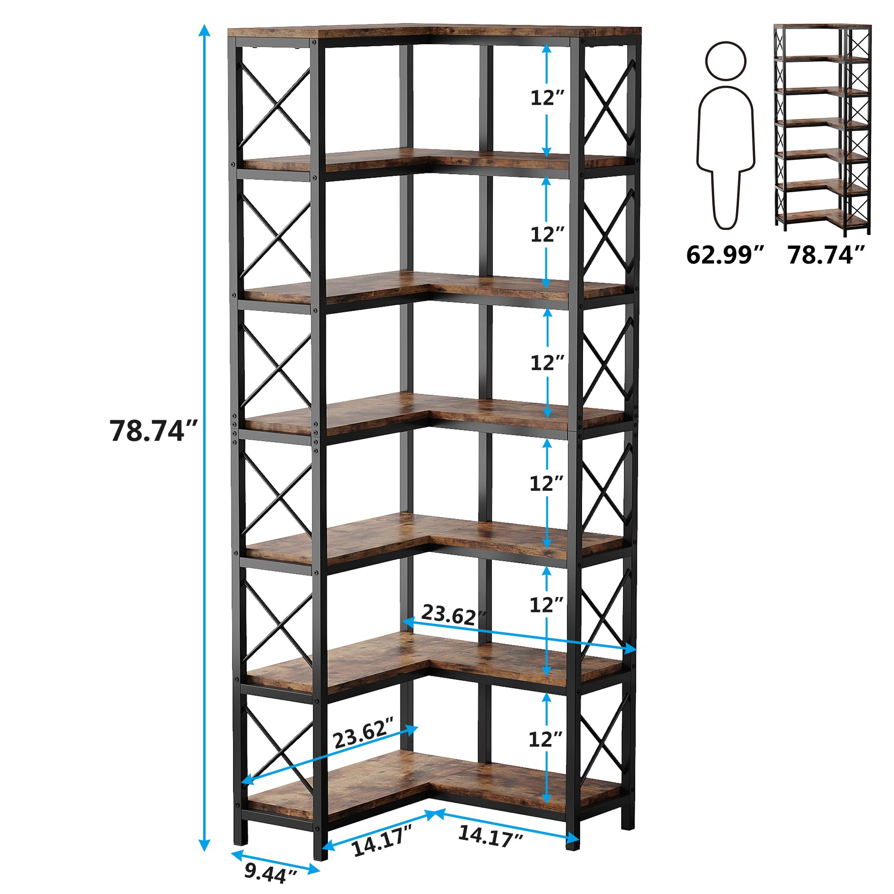Tribesigns HOGA-J0063 bookcases - View #2