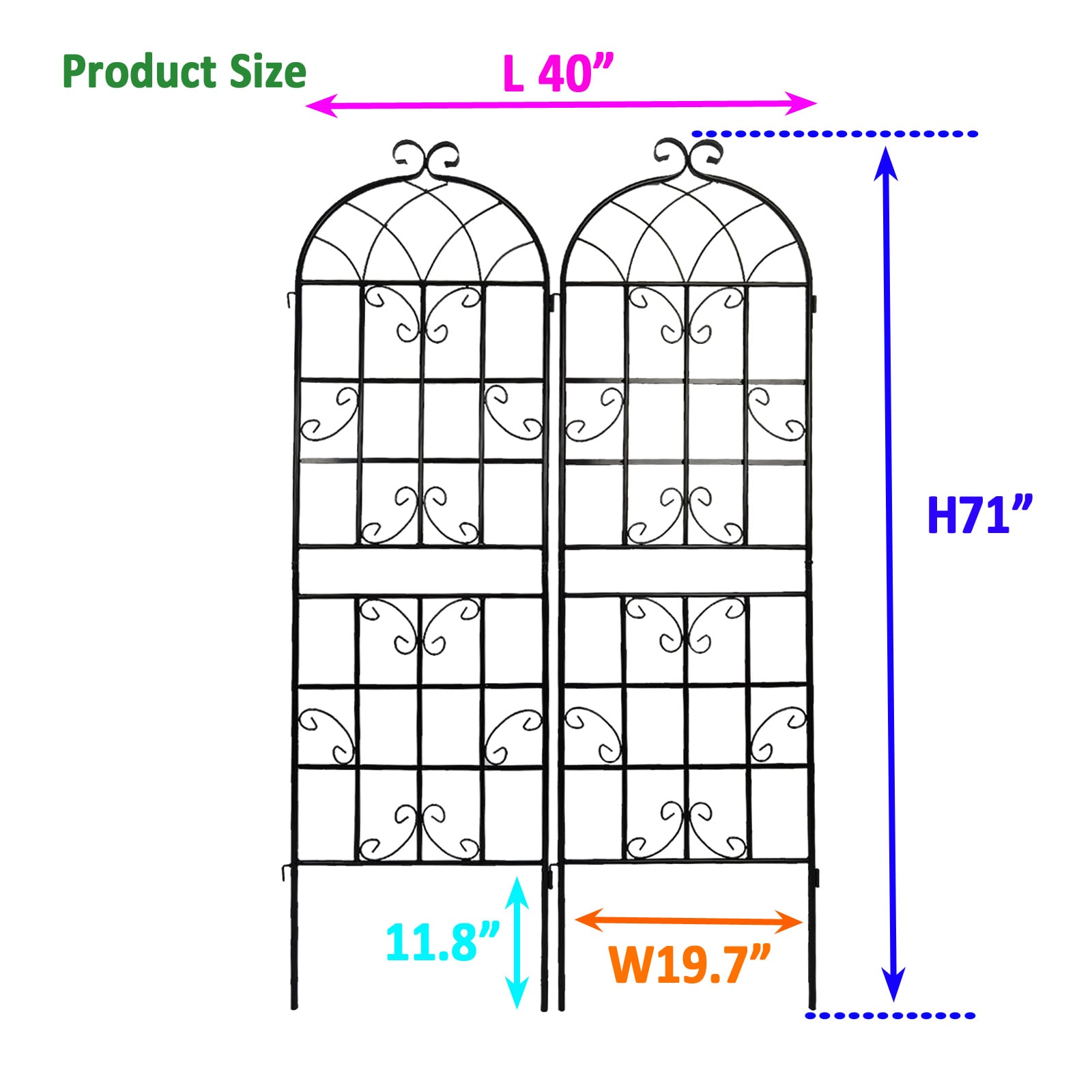 AHIOU HOME ZAAHG-104494GT Garden-Trellis - View #12