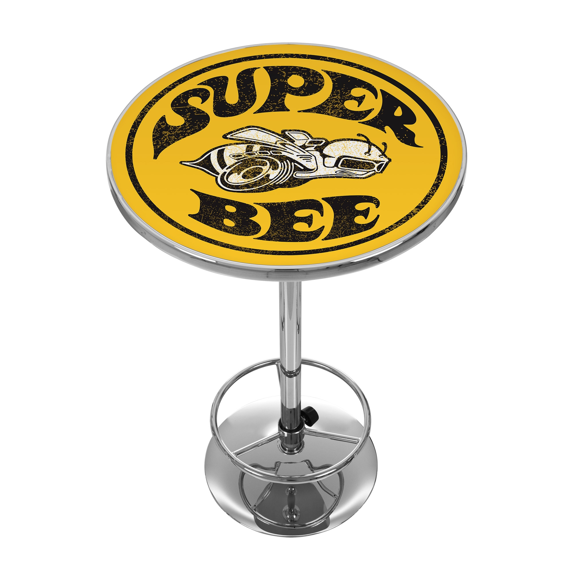 Trademark Gameroom DGE2000-BEE Pub Tables Chrome Round Traditional Bar Table, Composite with Metal Pedestal Base 27.375-in L x 42-in H