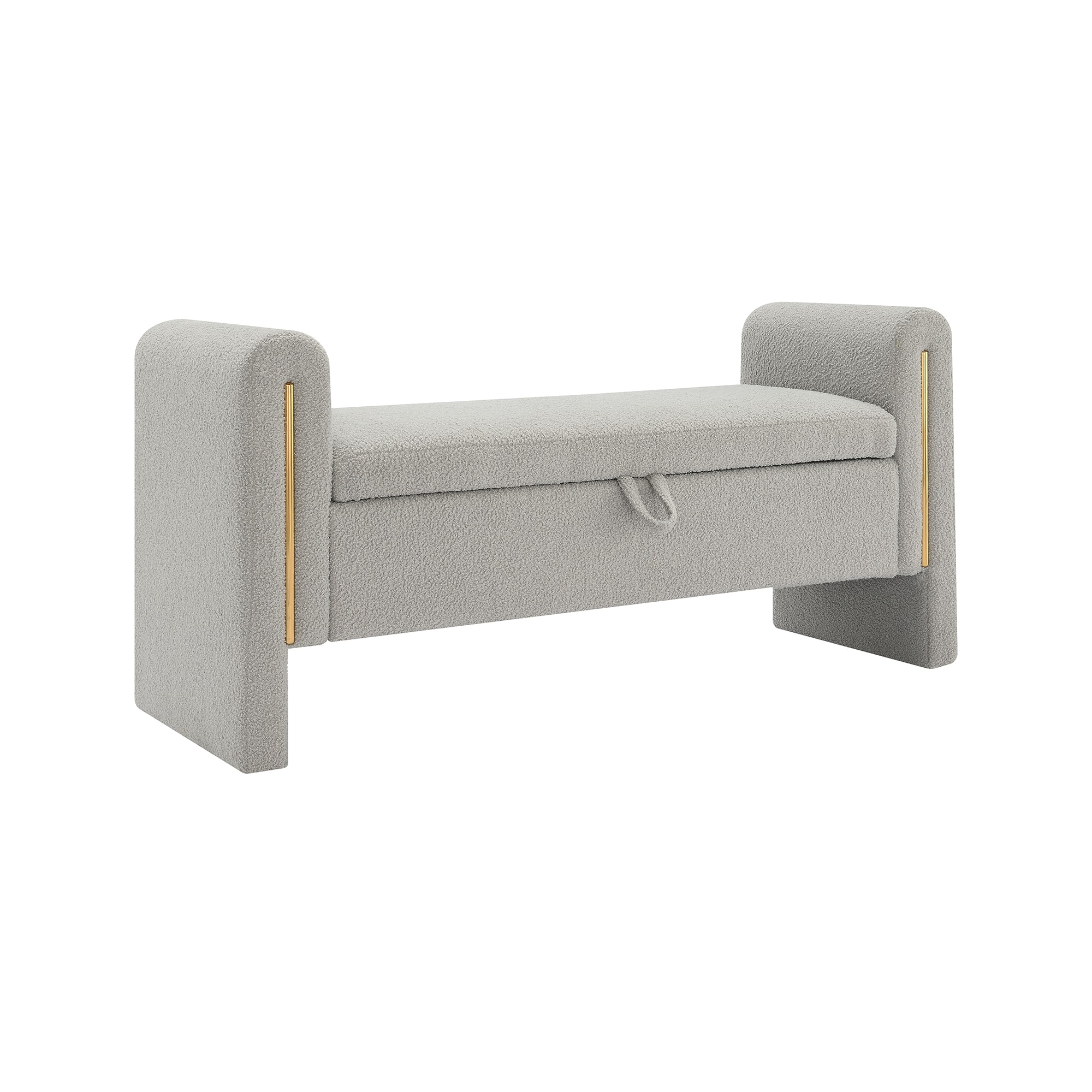 Lycvki BB-17 Casual Grey Storage Bench with Storage 52.3-in x 8-in x 24.4-in