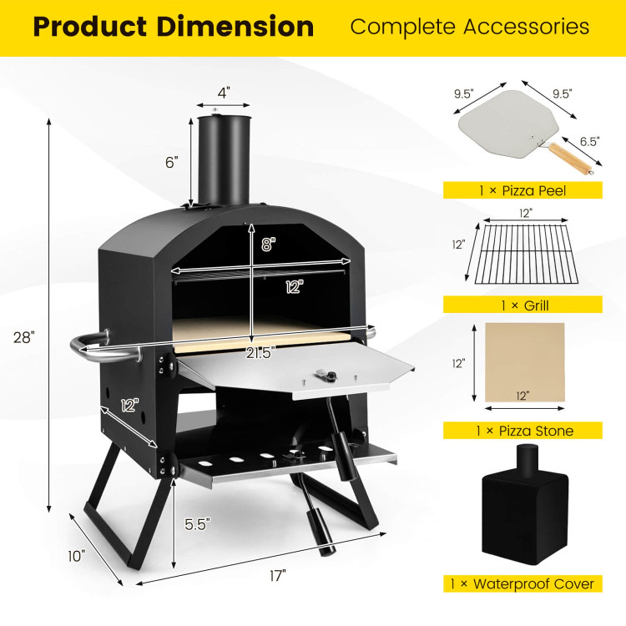 Mondawe MO814BK Outdoor-Pizza-Ovens - View #10