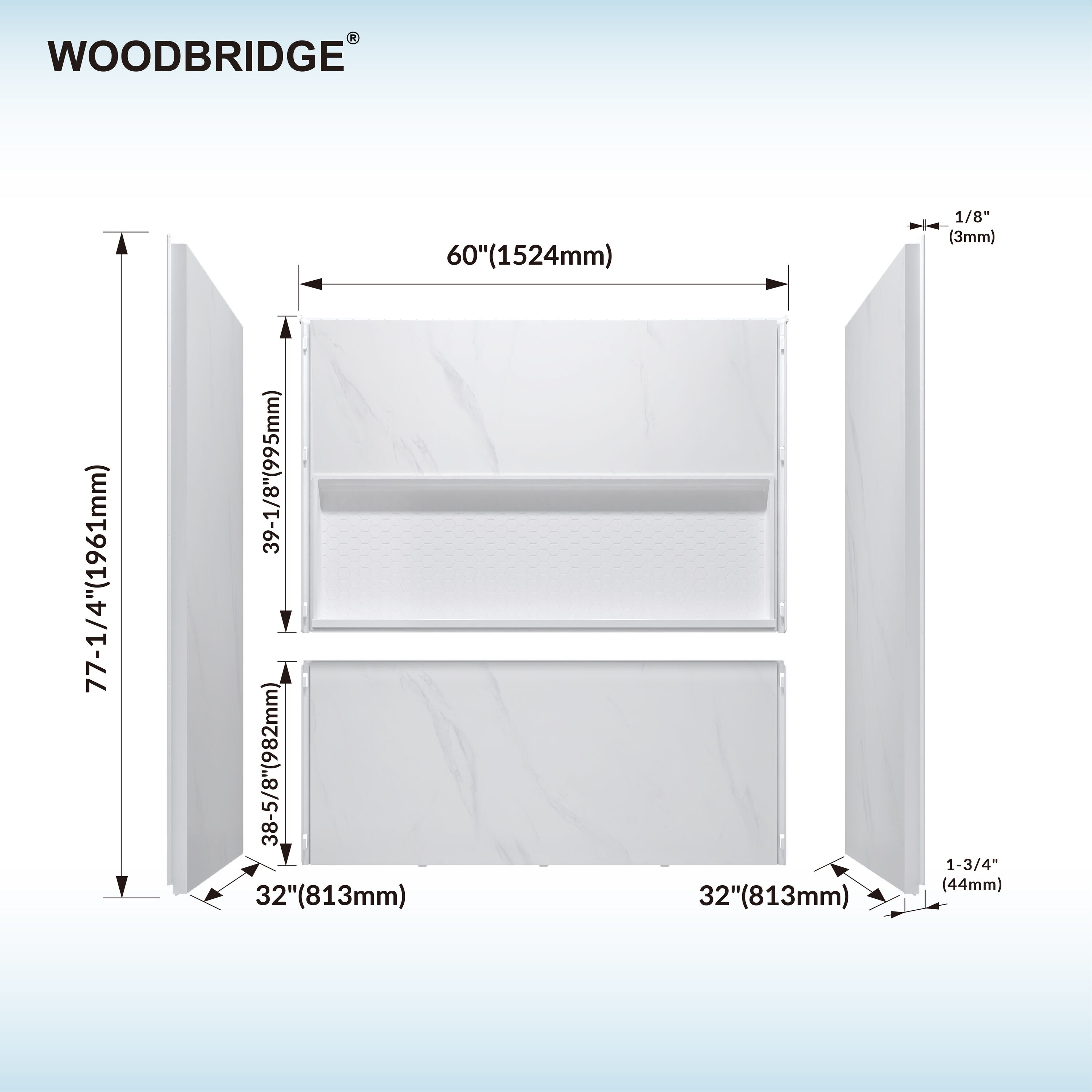 Woodbridge LSWP130 Bathtub-Wall-Surrounds - View #6