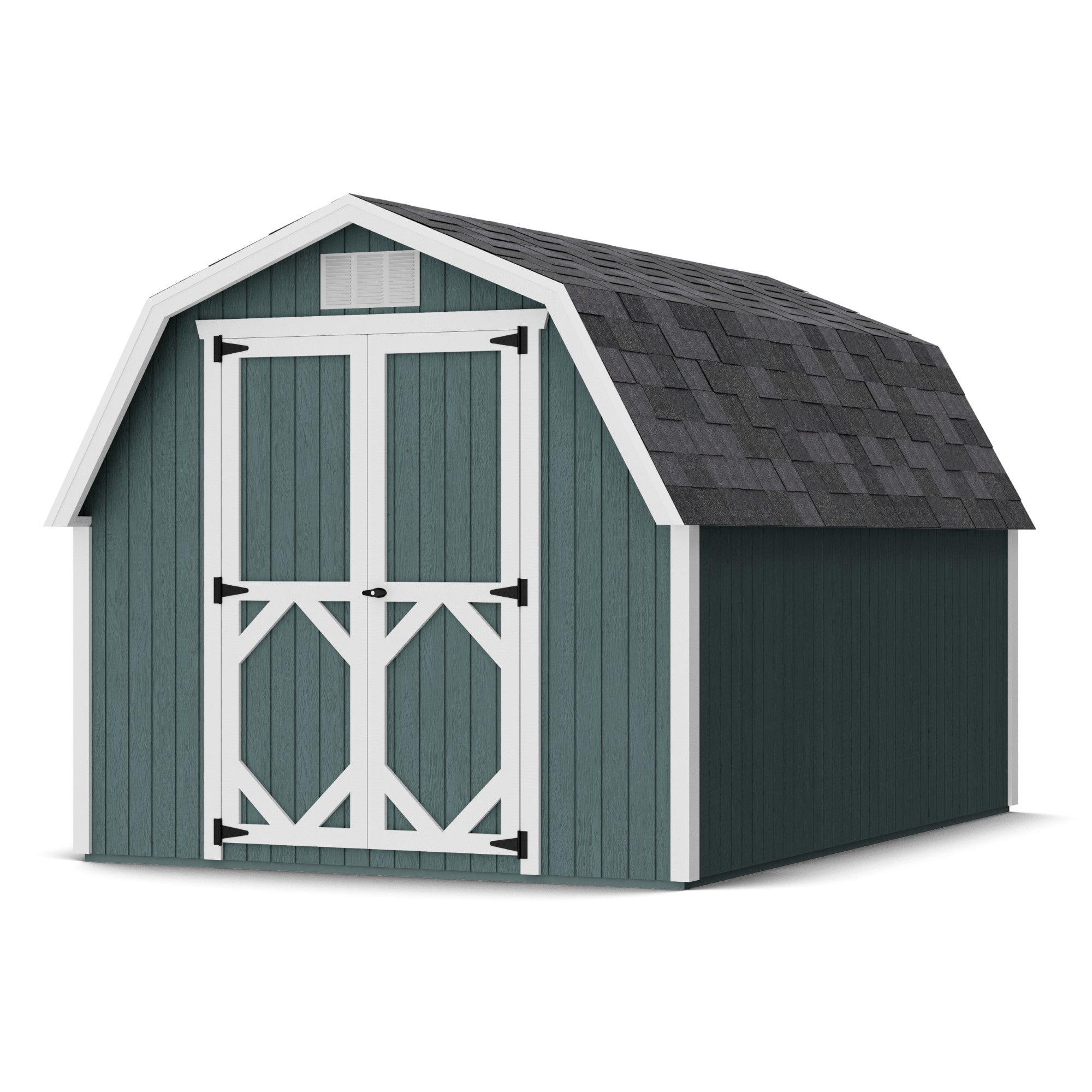 Little Cottage Co 8X12 CGB-4-PC Classic Gambrel Barn 8-ft x 12-ft Gambrel Style Wood Outdoor Storage Shed with 2 Doors