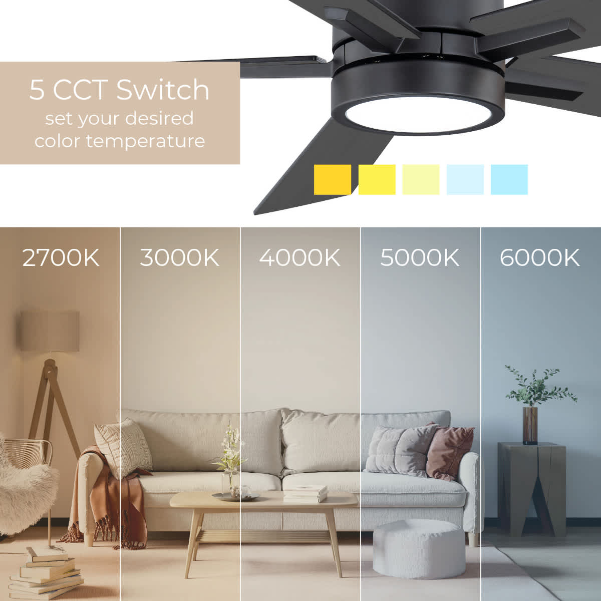 East Grove Home E-FR-032552L-WT Ceiling-Fans - View #4