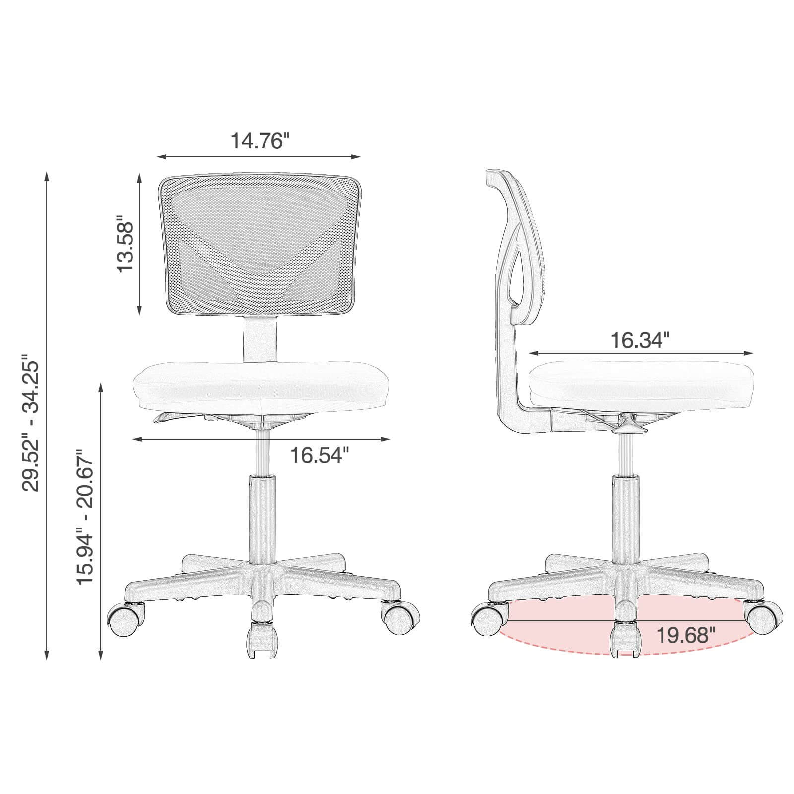Bestier USLOW-HJ208698 Office-Chairs - View #7